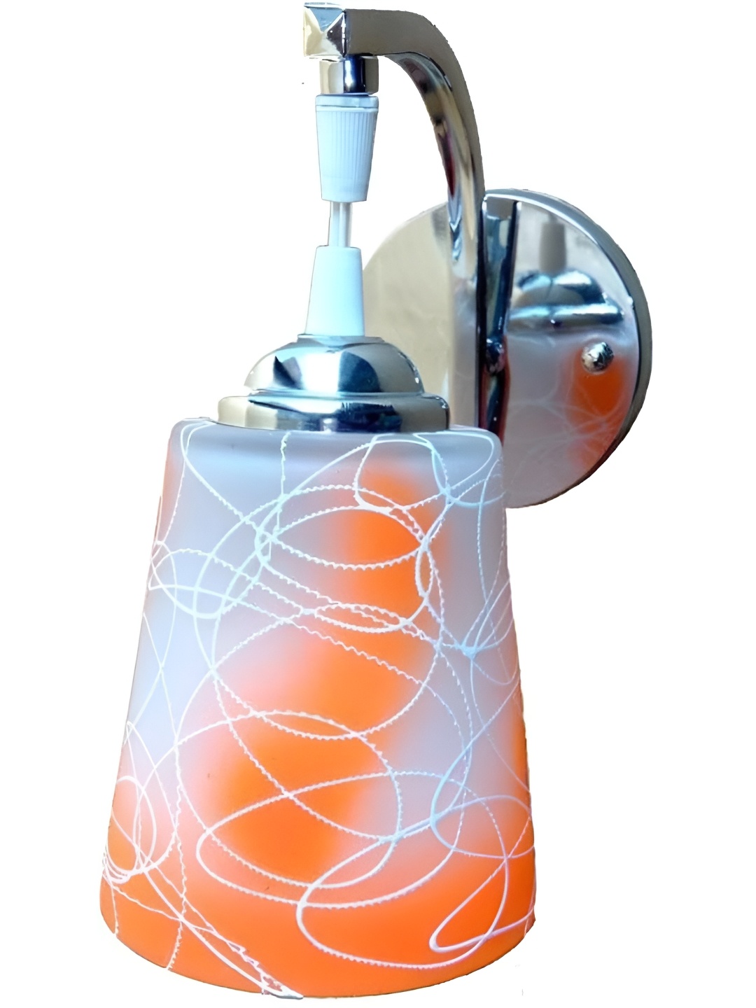 

Afast Orange Colored & White Printed Metal Bell Shaped Wall Lamp