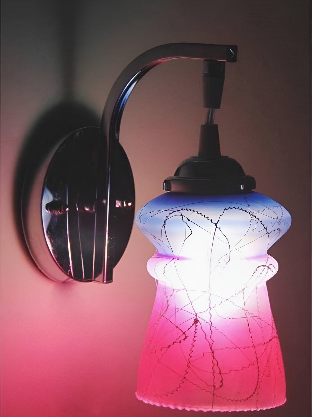 

Afast Pink & Blue Printed Metal Wall Lamp