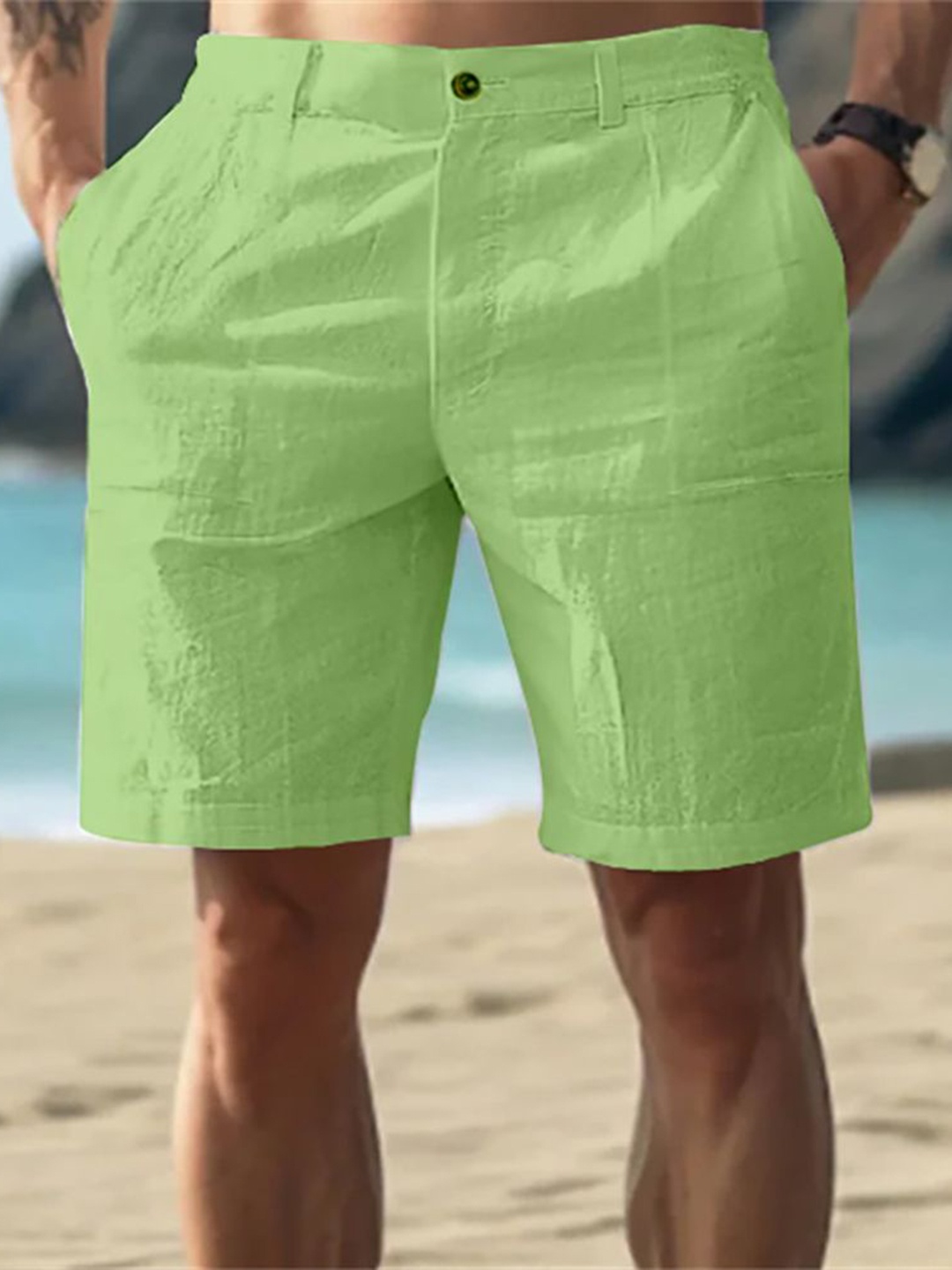 

StyleCast x Revolte Men High-Rise Shorts, Green