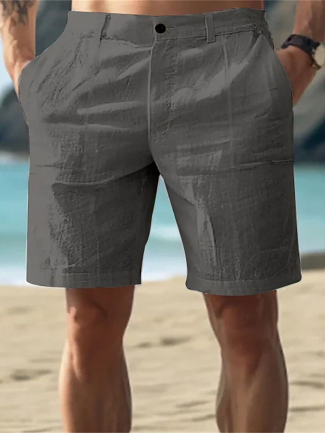 

StyleCast x Revolte Men High-Rise Shorts, Grey