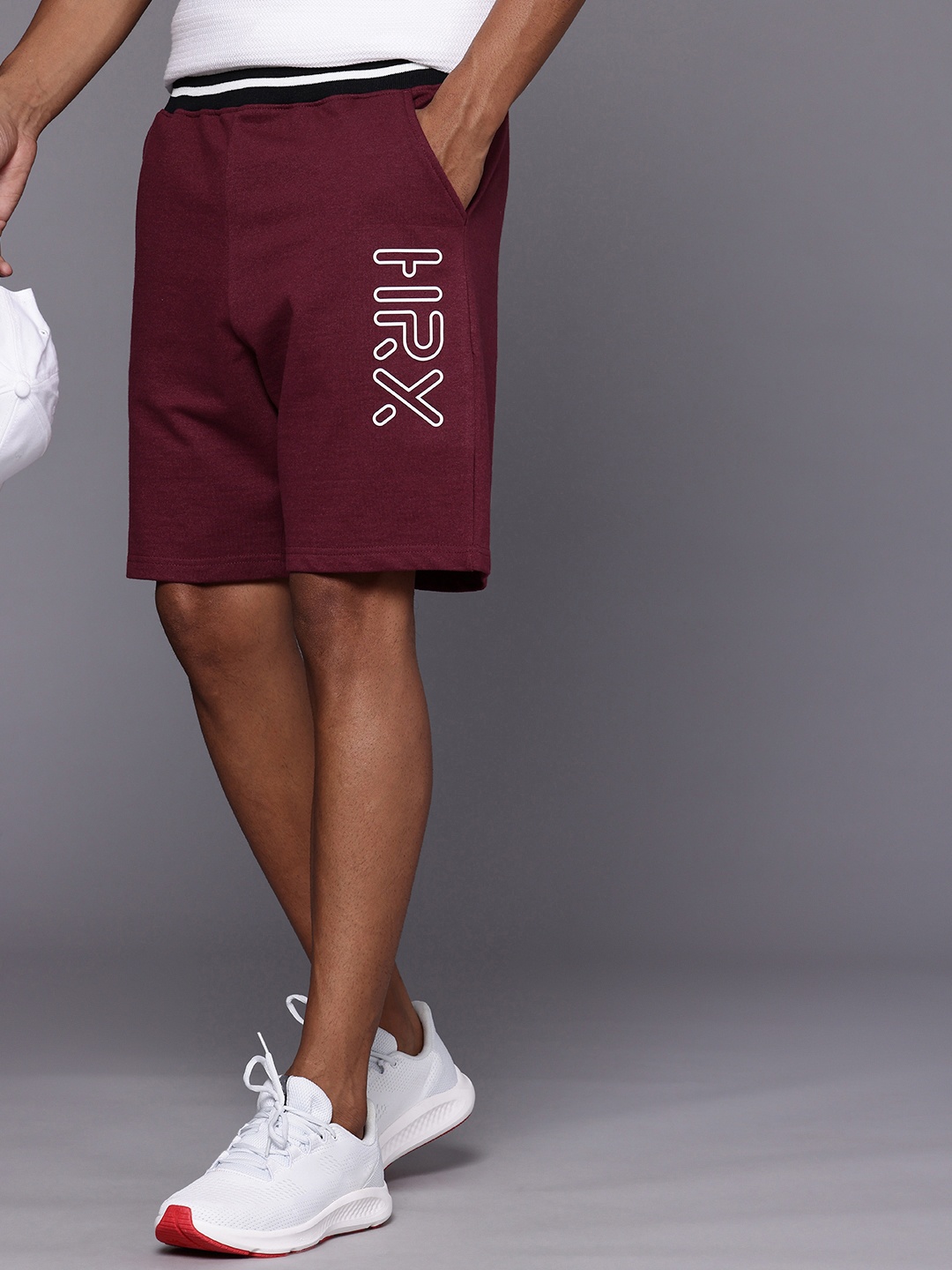 

HRX by Hrithik Roshan Men Typography Printed Shorts, Maroon