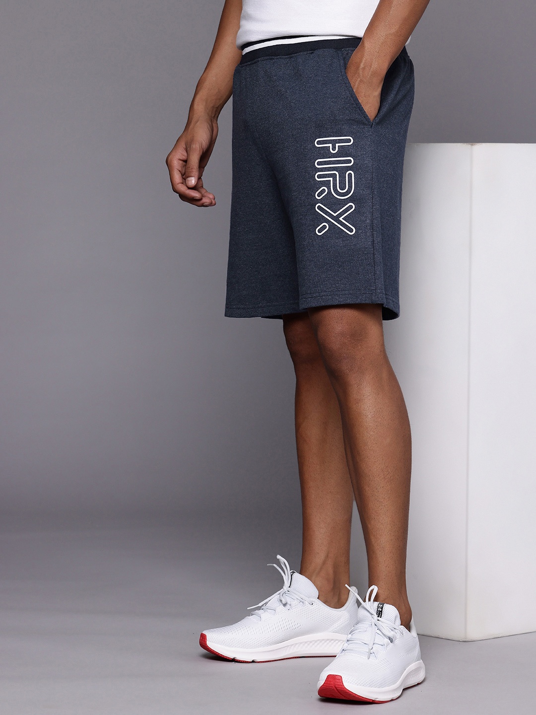 HRX by Hrithik Roshan Men Typography Printed Shorts, Blue