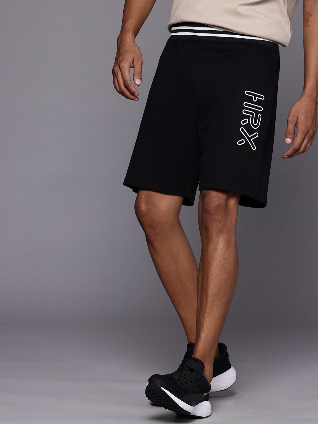 

HRX by Hrithik Roshan Men Typography Printed Shorts, Black
