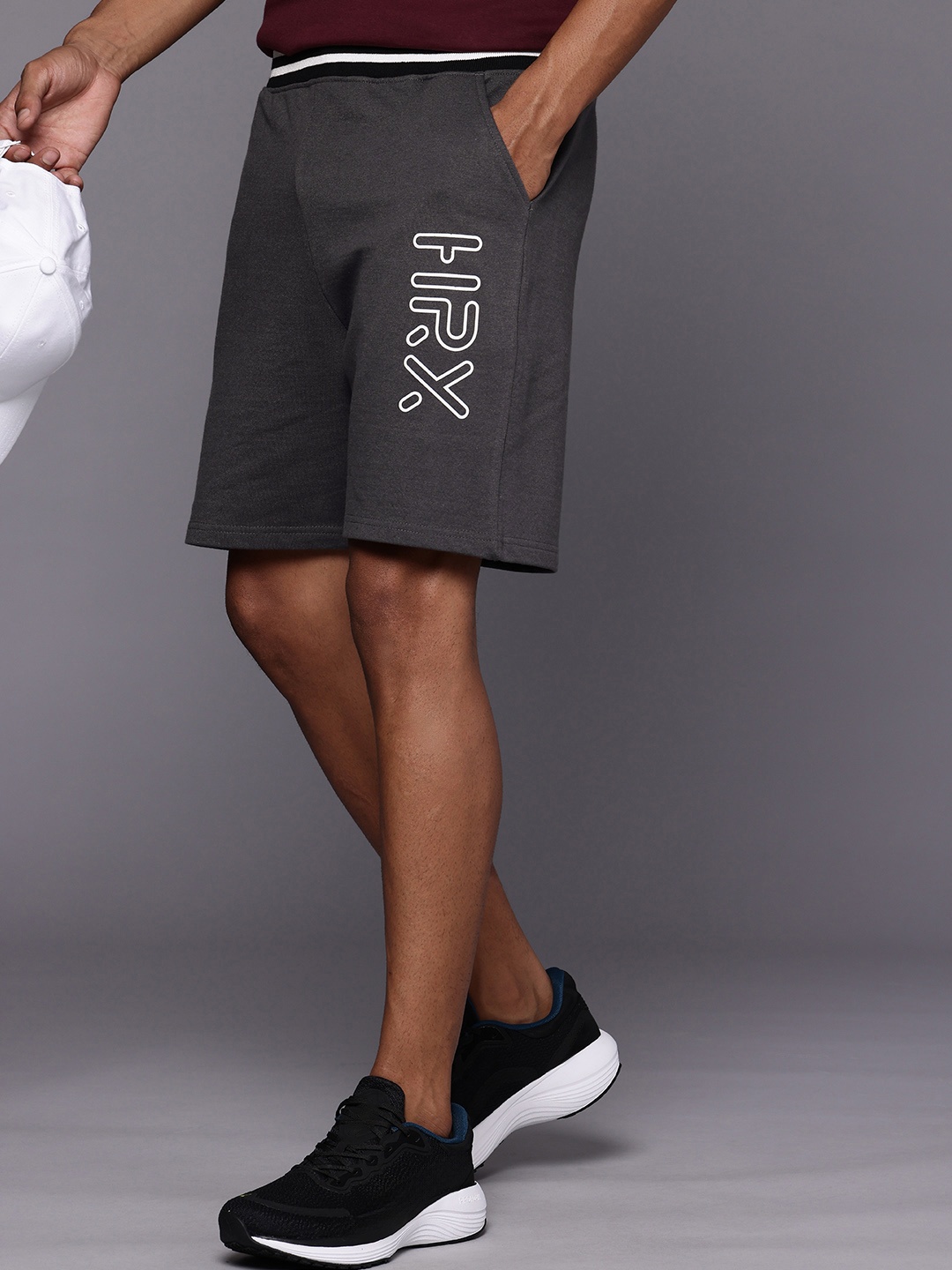 

HRX by Hrithik Roshan Men Typography Printed Shorts, Grey