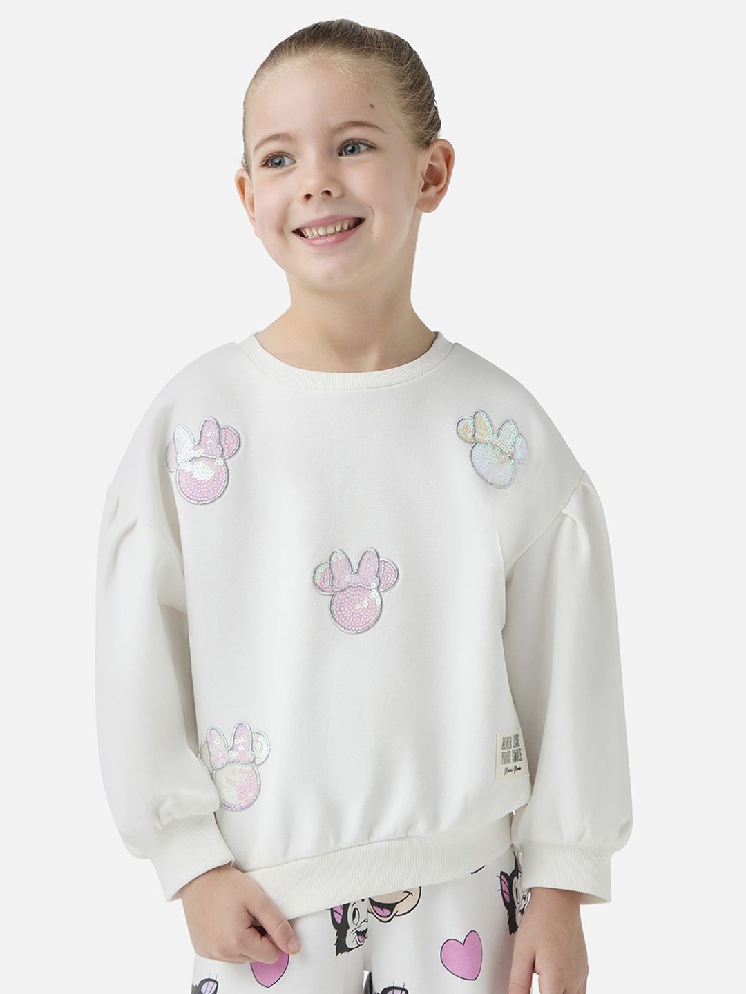 

Juniors by Babyshop Girls Embellished Cotton Sweatshirt, Cream