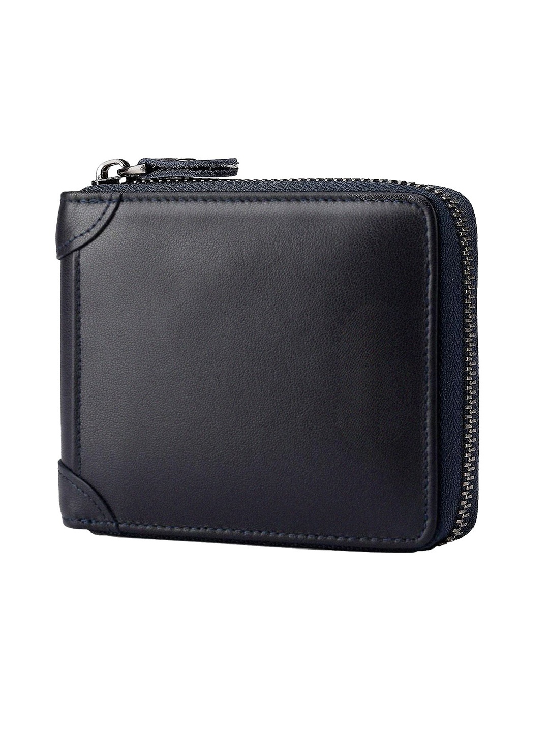 

CONTACTS Men Leather Two Fold Wallet, Blue
