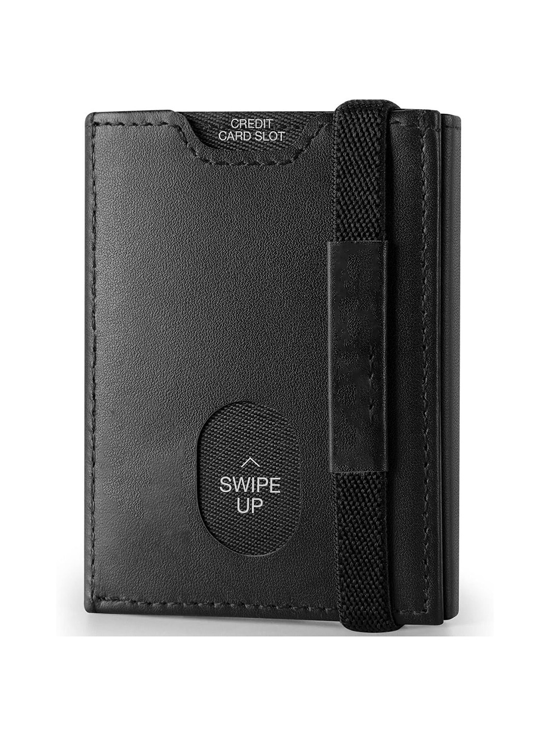 

CONTACTS Unisex Leather Three Fold Wallet, Black