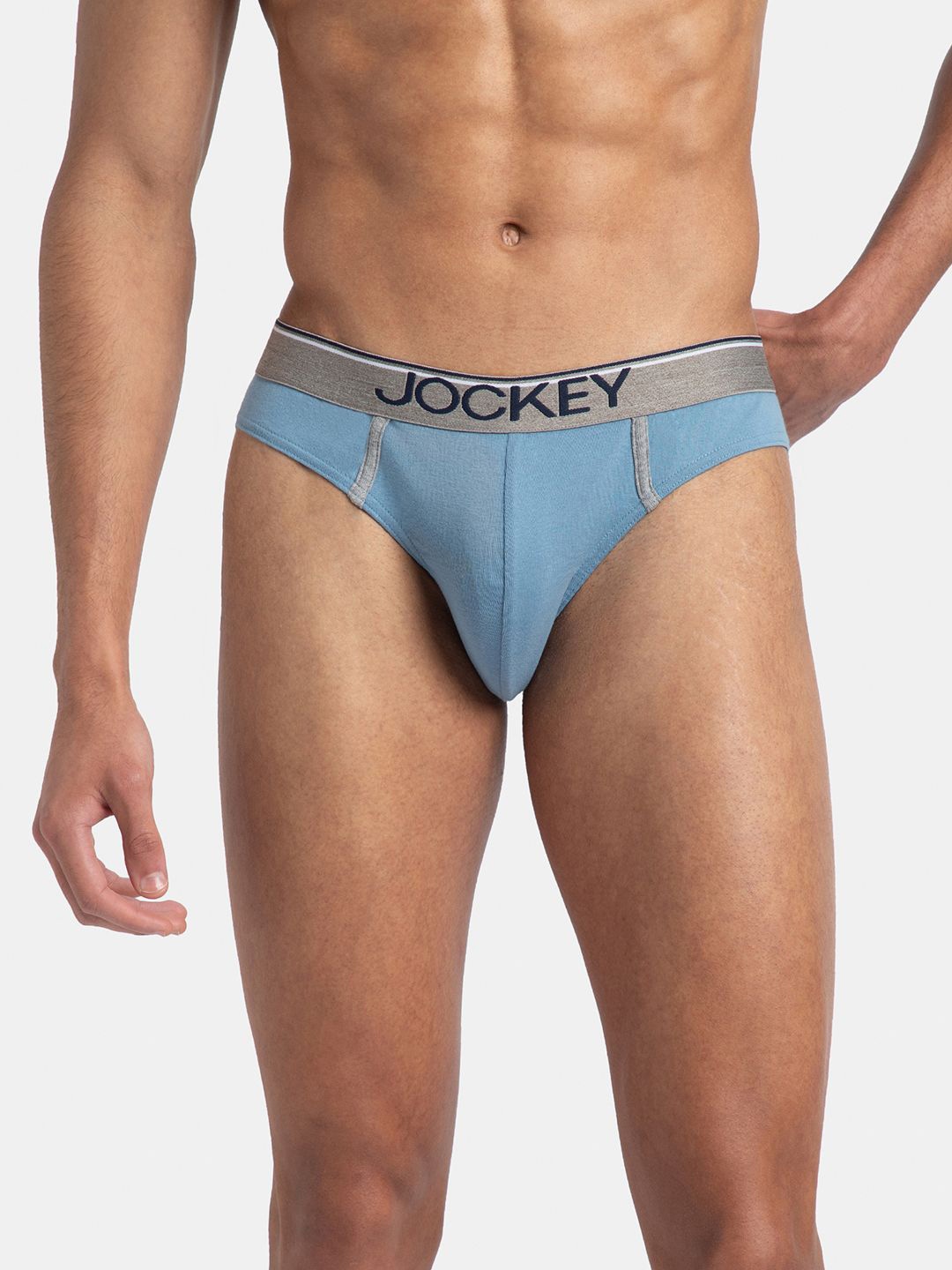 

Jockey Super Combed Cotton Rib Solid Brief with Ultrasoft Waistband - 8044, Blue