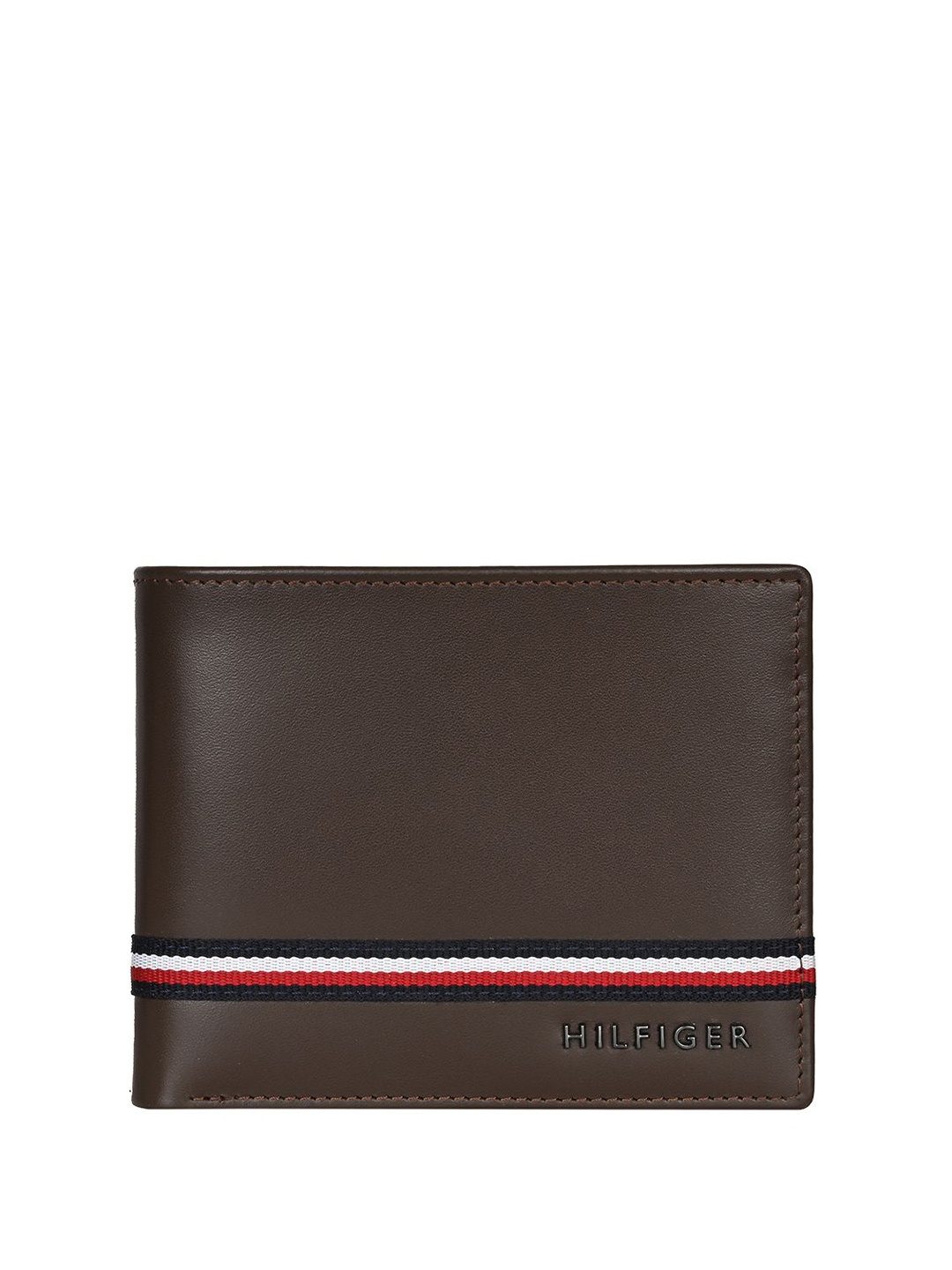 

Tommy Hilfiger Men Textured Leather Two Fold Wallet, Brown