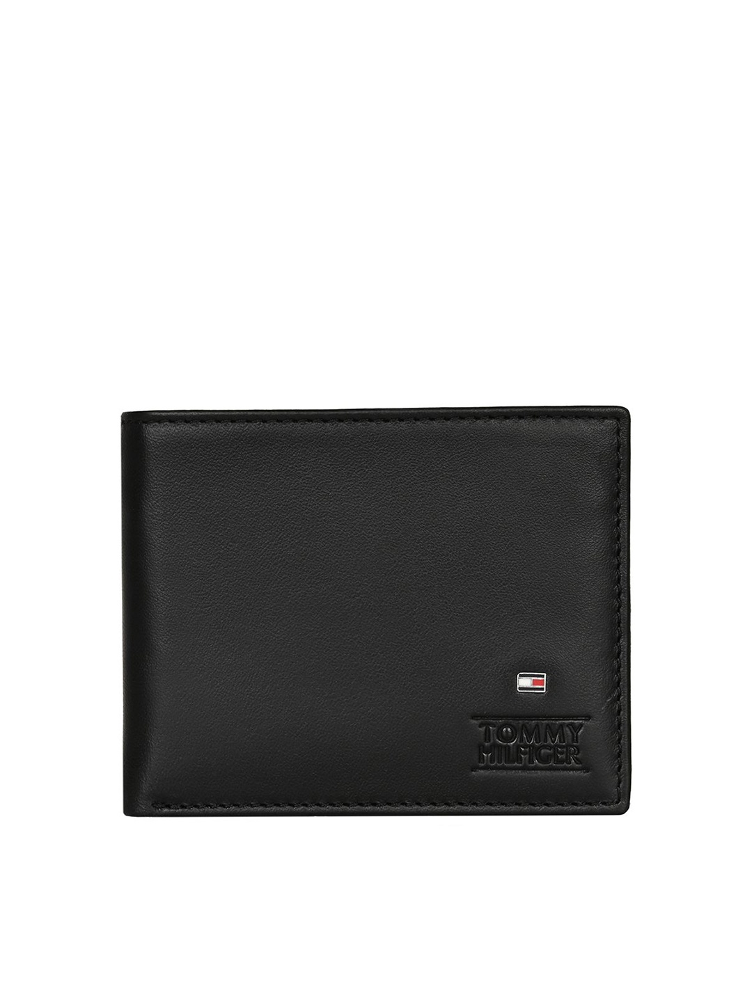 

Tommy Hilfiger Men Leather Two Fold Wallet, Black