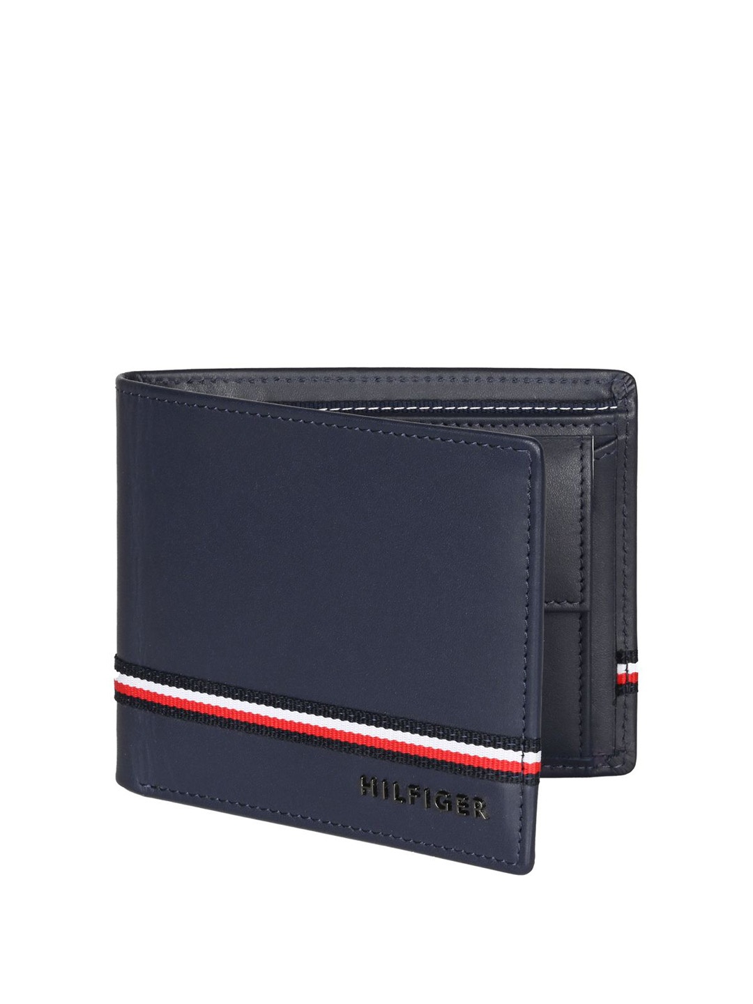 

Tommy Hilfiger Men Leather Two Fold Wallet, Navy blue