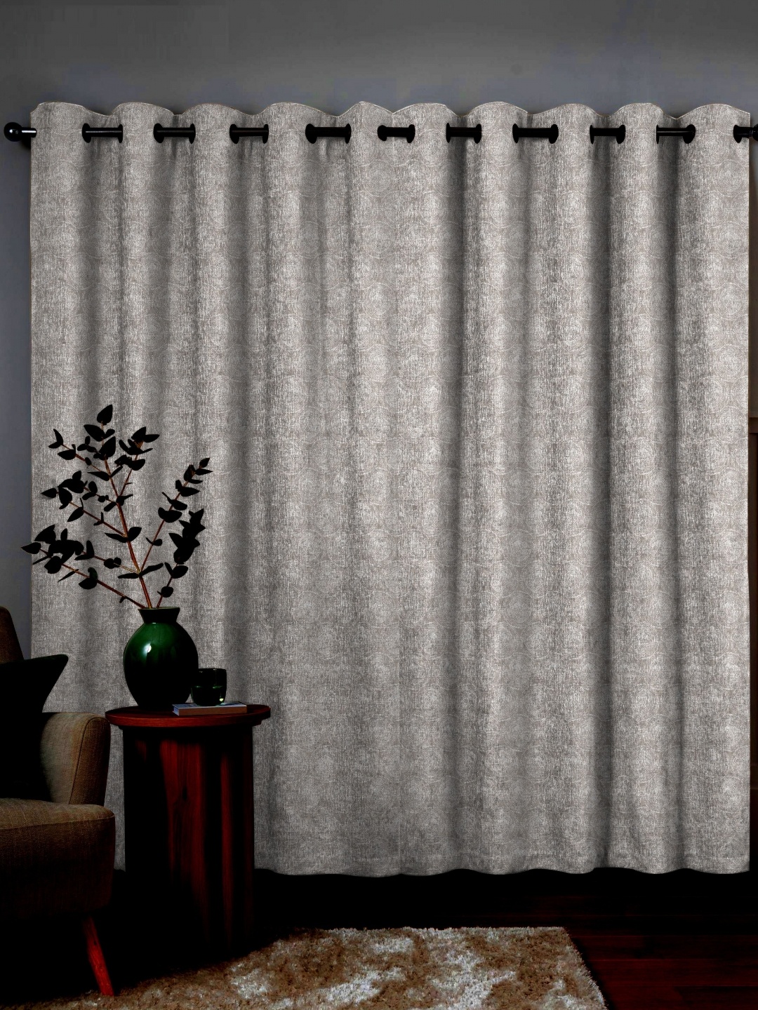 

Nefertiti Home Brown 2 Pieces Black Out Long Door Curtain