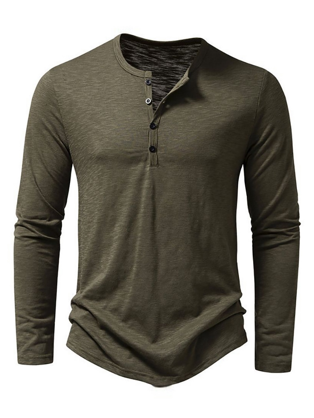 

StyleCast x Revolte Men Solid Henley Neck T-shirt, Olive