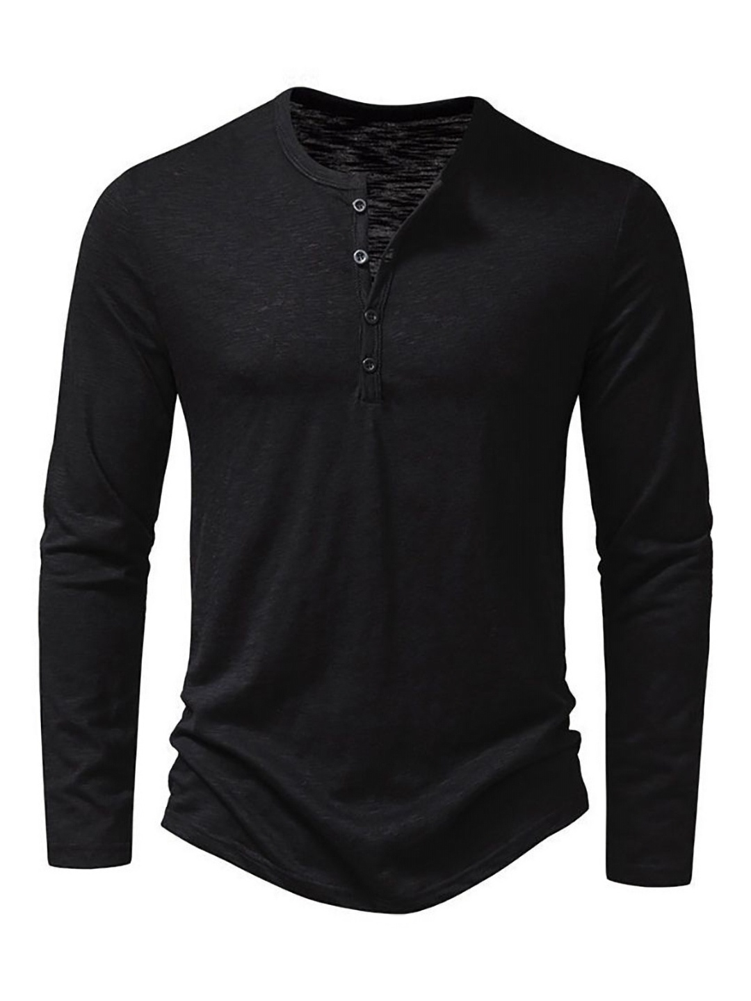 

StyleCast x Revolte Men Solid Henley Neck T-shirt, Black