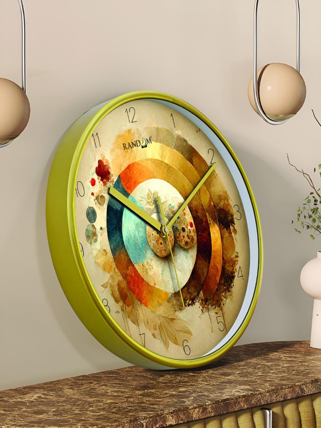 

RANDOM Printed Round Shaped Sweep Silent Movement Contemporary Wall Clock, Green