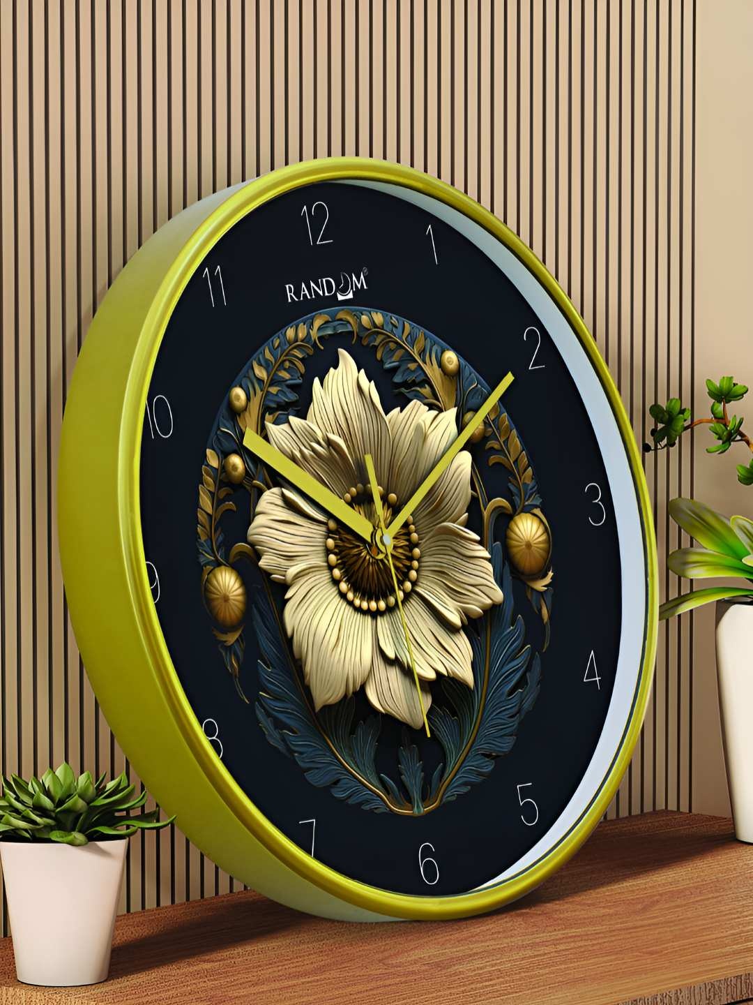 

RANDOM Printed Round Shaped Sweep Silent Movement Contemporary Wall Clock, Green