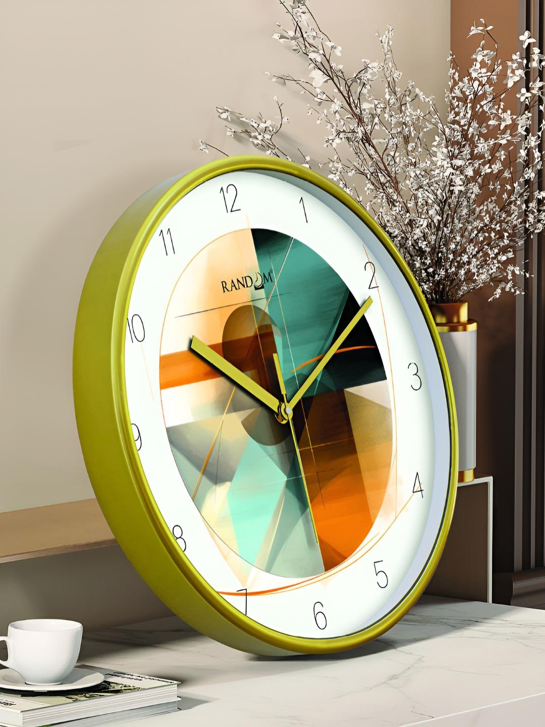 

RANDOM Printed Round Shaped Sweep Silent Movement Contemporary Wall Clock, Green
