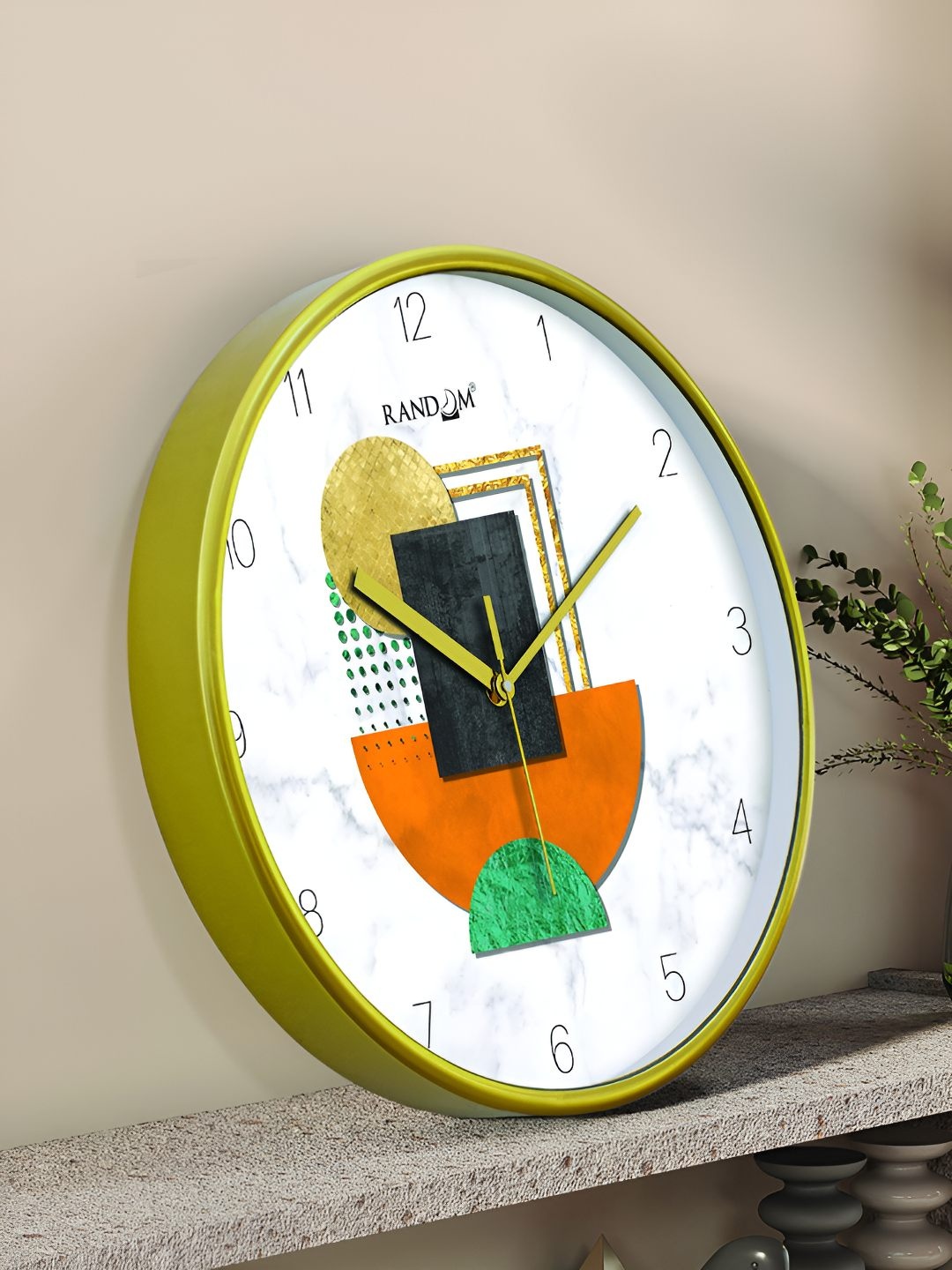 

RANDOM Printed Round Shaped Sweep Silent Movement Contemporary Wall Clock, Green