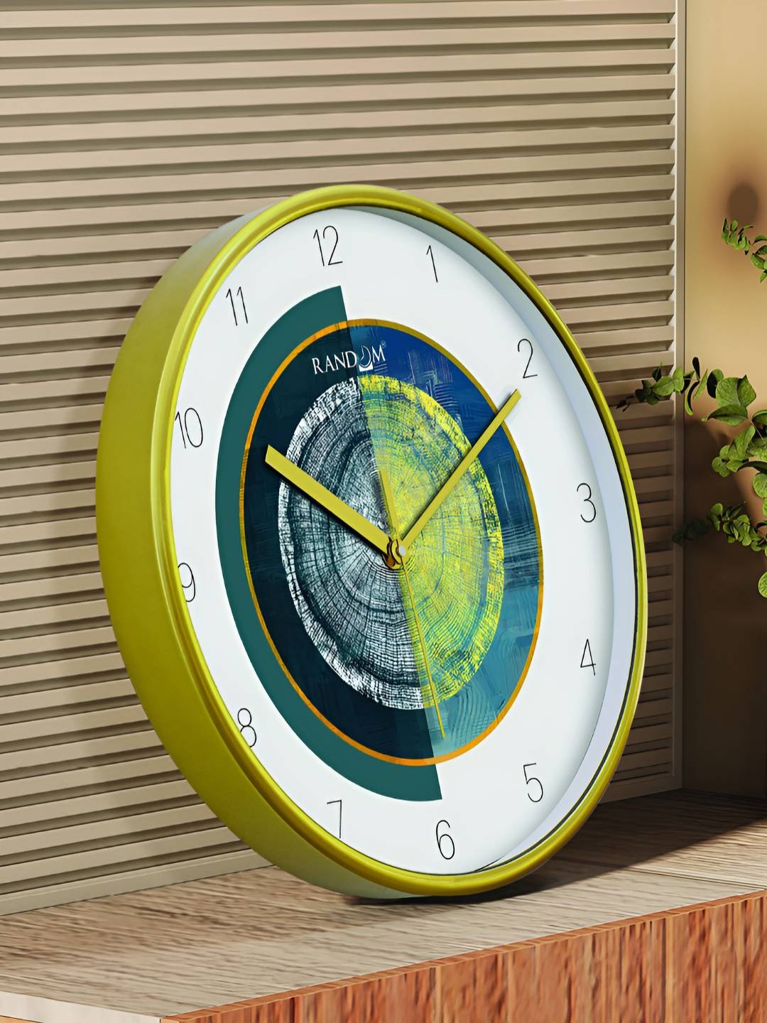 

RANDOM Printed Round Shaped Sweep Silent Movement Contemporary Wall Clock, Green