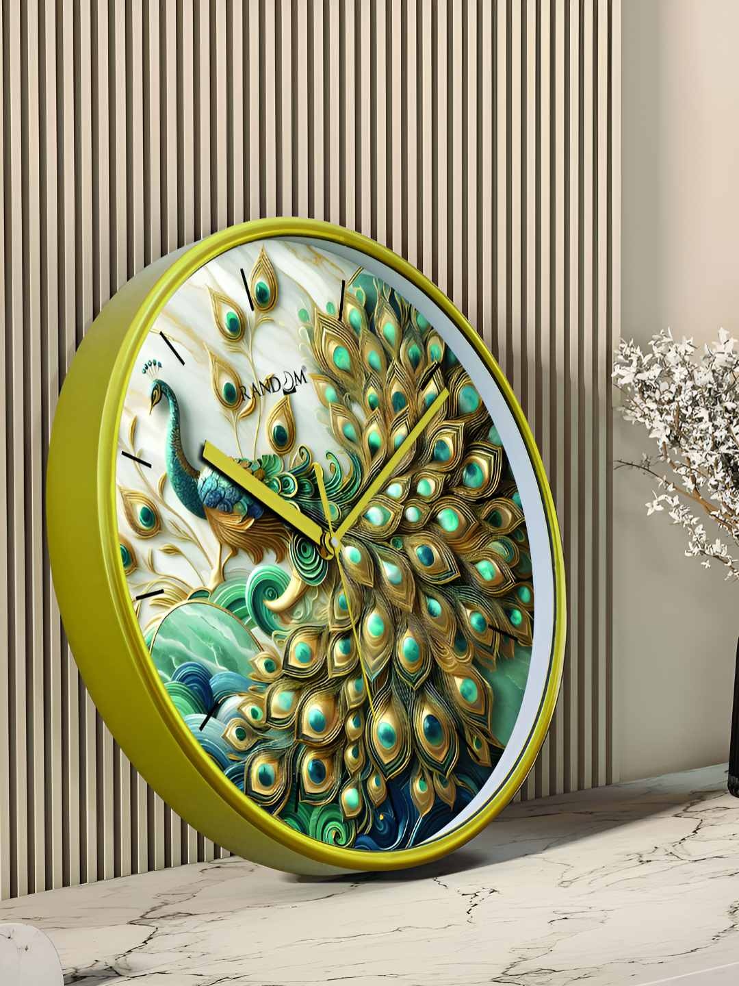 

RANDOM Printed Round Shaped Sweep Silent Movement Contemporary Wall Clock, Green