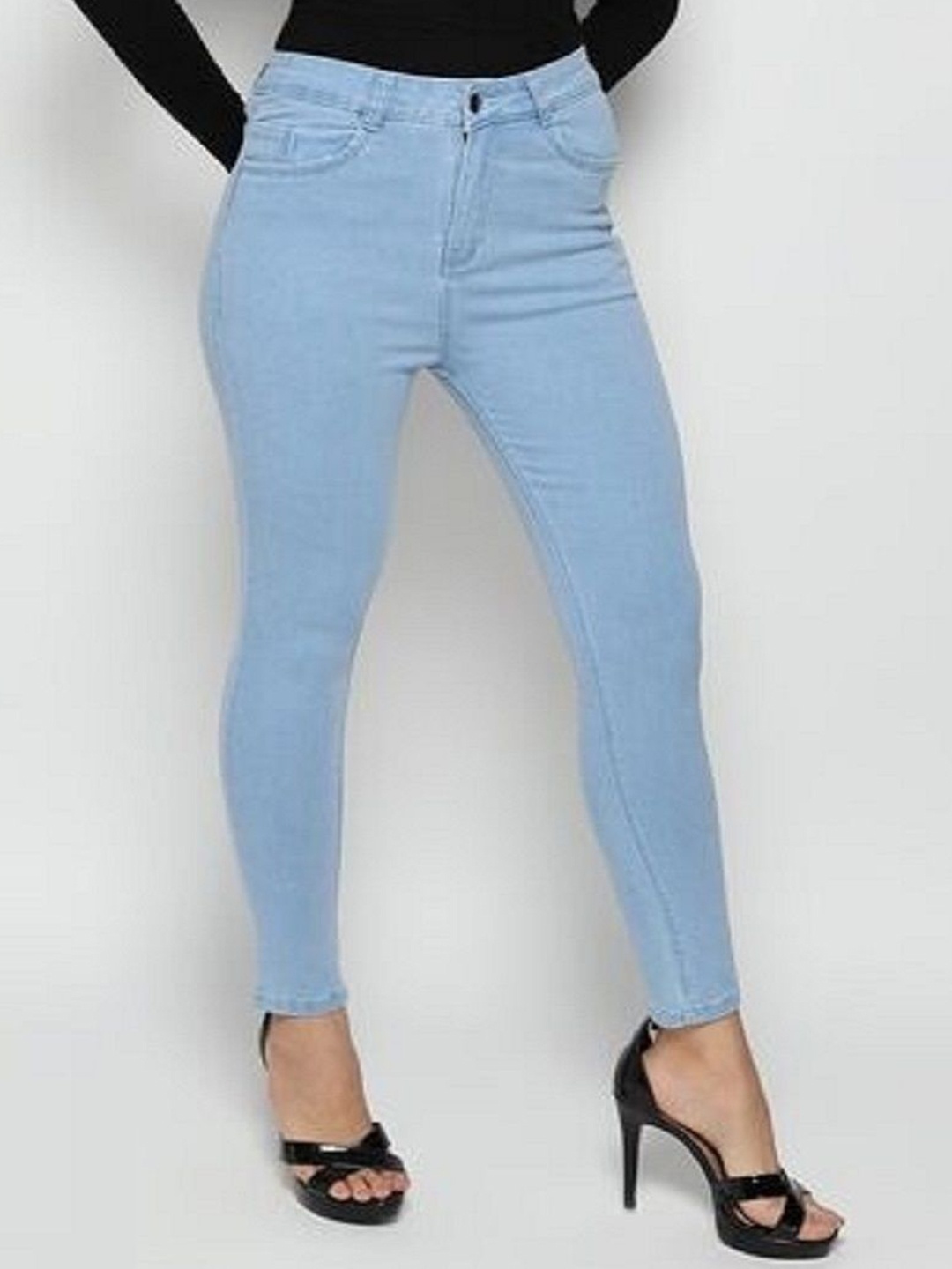 

Perfect Outlet Women Denim Mid-Rise Stretchable Skinny Fit Jeans, Blue