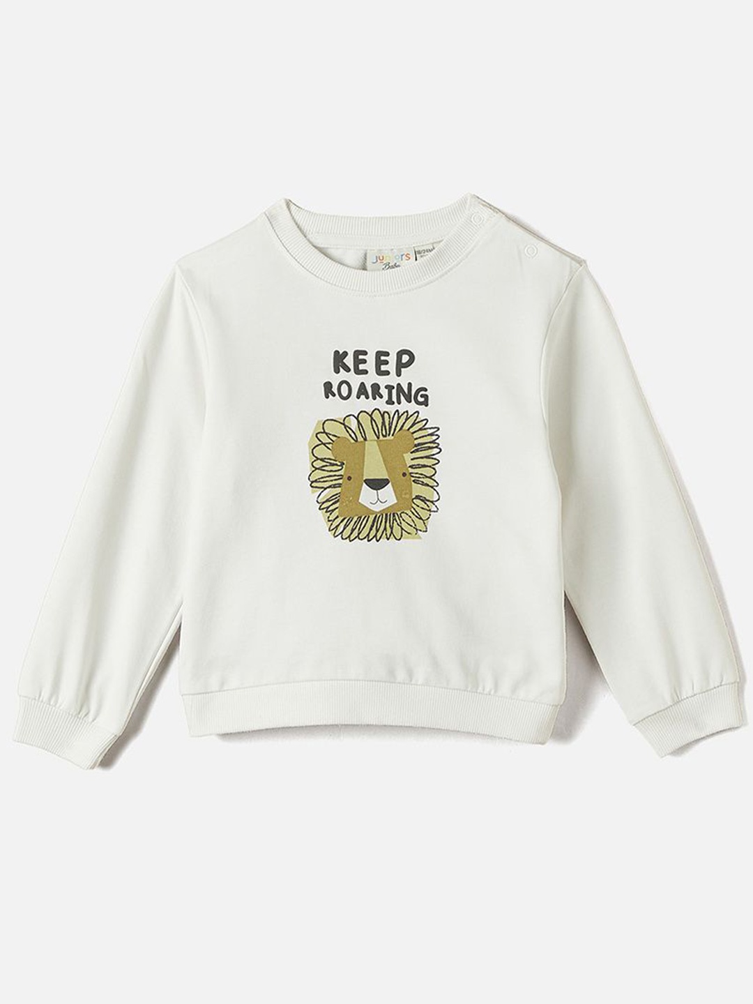 

Juniors by Babyshop Boys Cotton Printed Pullover Sweatshirt, Cream