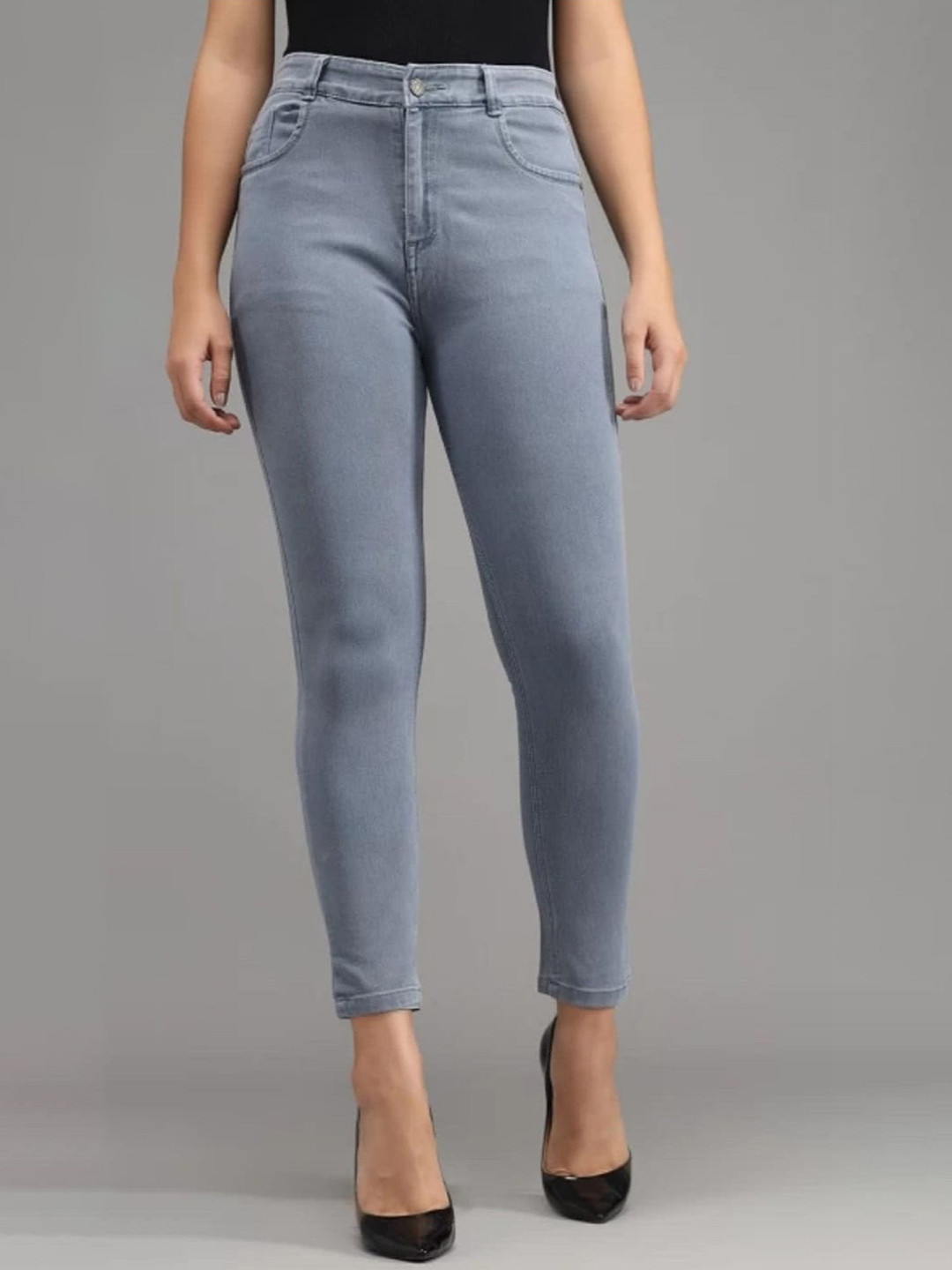 

Perfect Outlet Women Denim High-Rise Slim Fit Stretchable Jeans, Grey