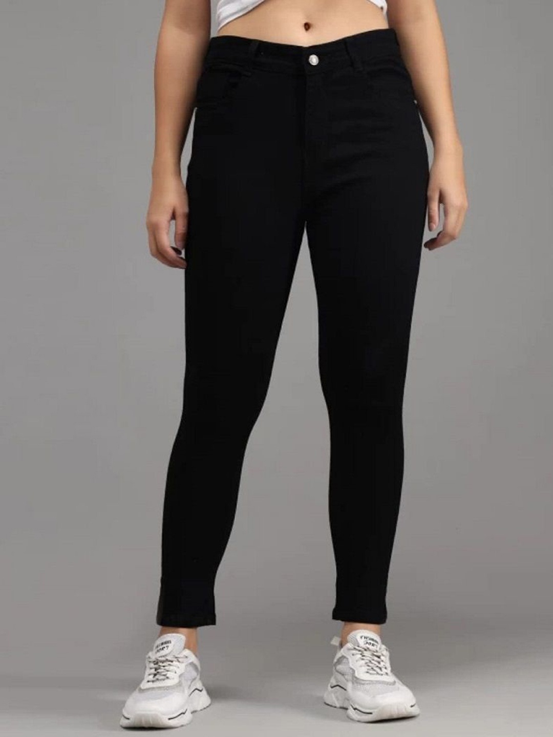 

Perfect Outlet Women Denim Mid-Rise Stretchable Slim Fit Jeans, Black