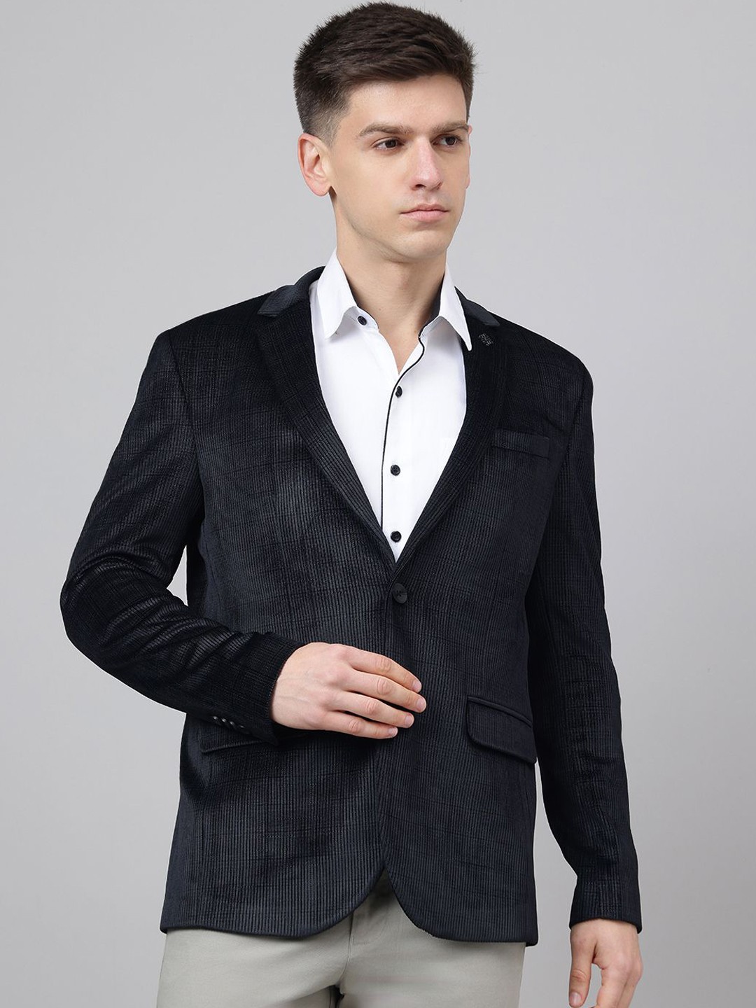 

Richlook Smart-Fit Single Breasted Blazer, Black