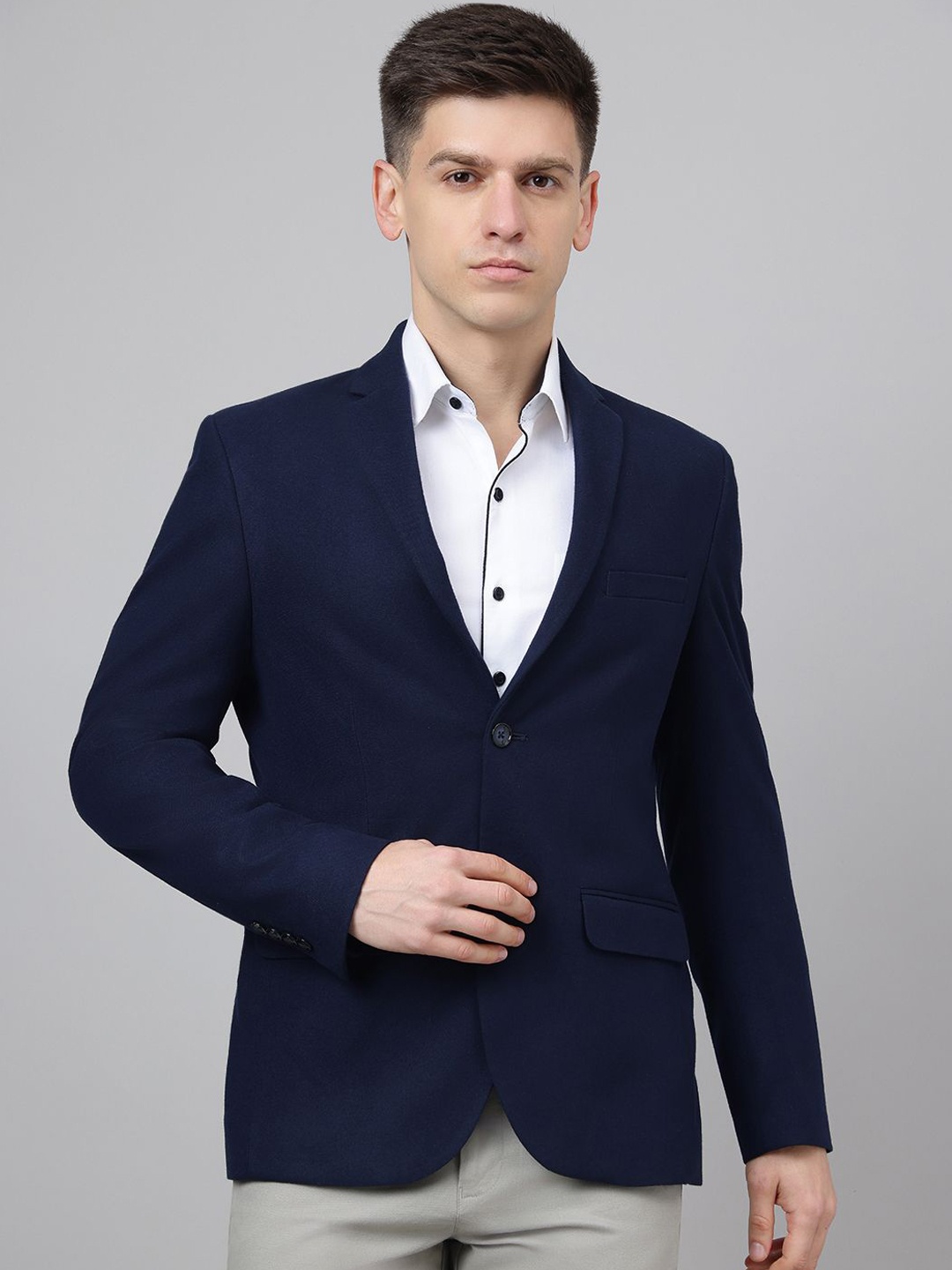 

Richlook Men Smart-Fit Single Breasted Blazer, Blue