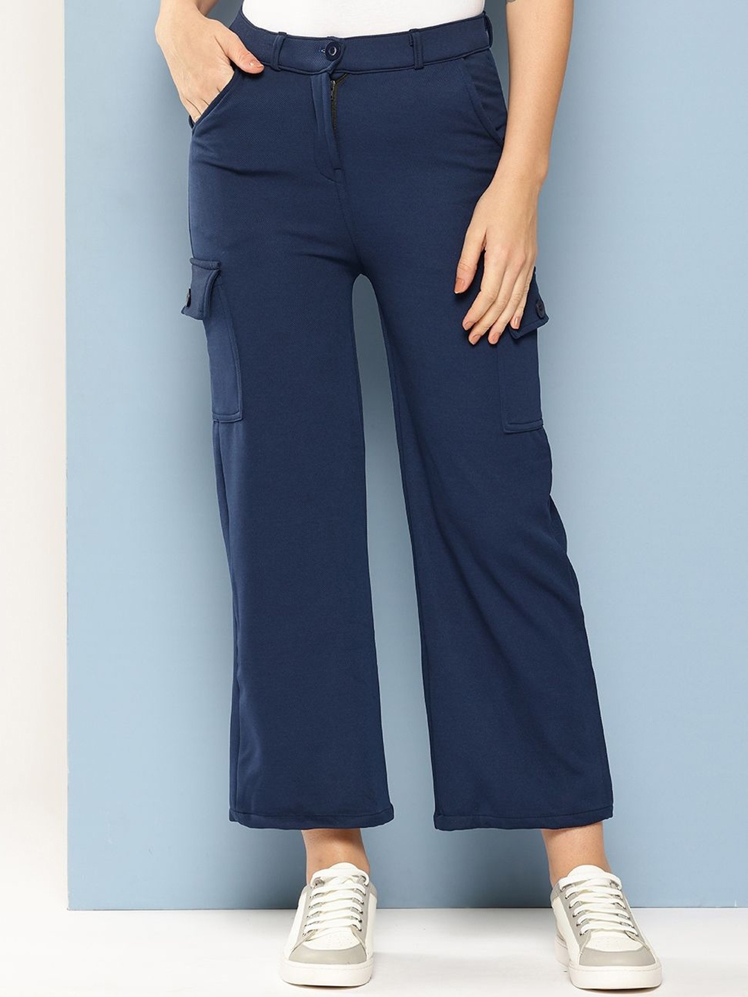 

BAESD Girls Cotton Smart Culottes Trousers, Navy blue