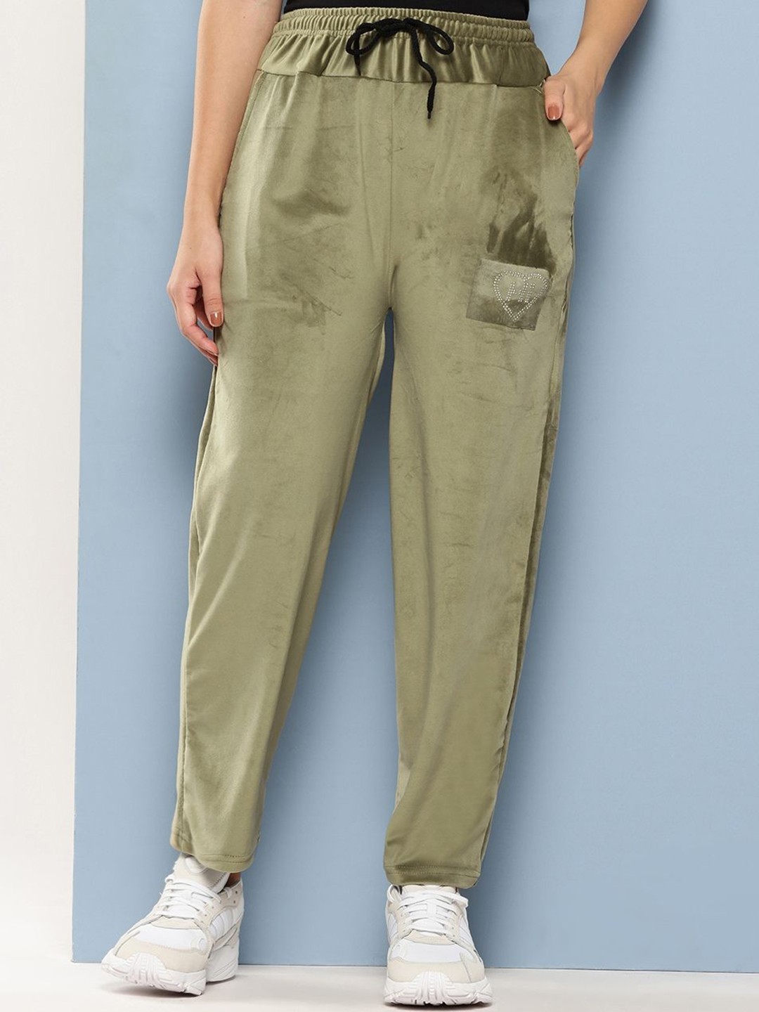 

BAESD Girls Smart Flared Regular Trousers, Olive