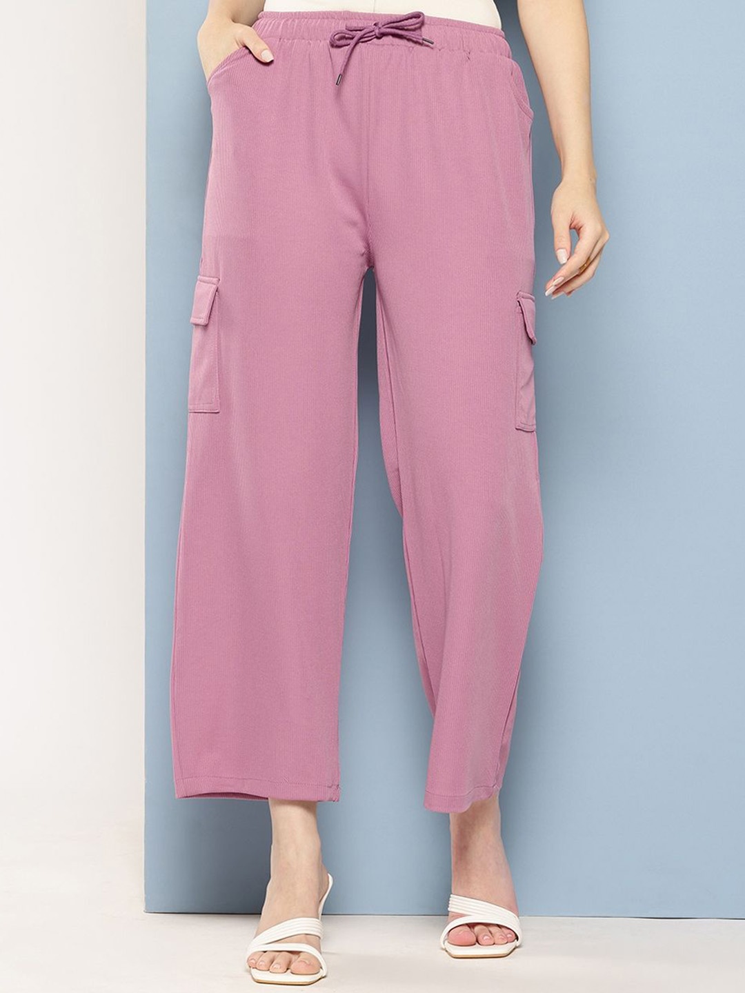 

BAESD Girls Smart Flared Cargos Trousers, Pink