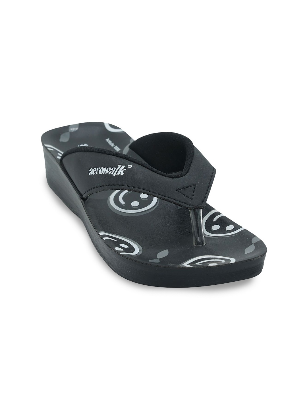 

Aerowalk Women Printed Thong Flip-Flops, Black