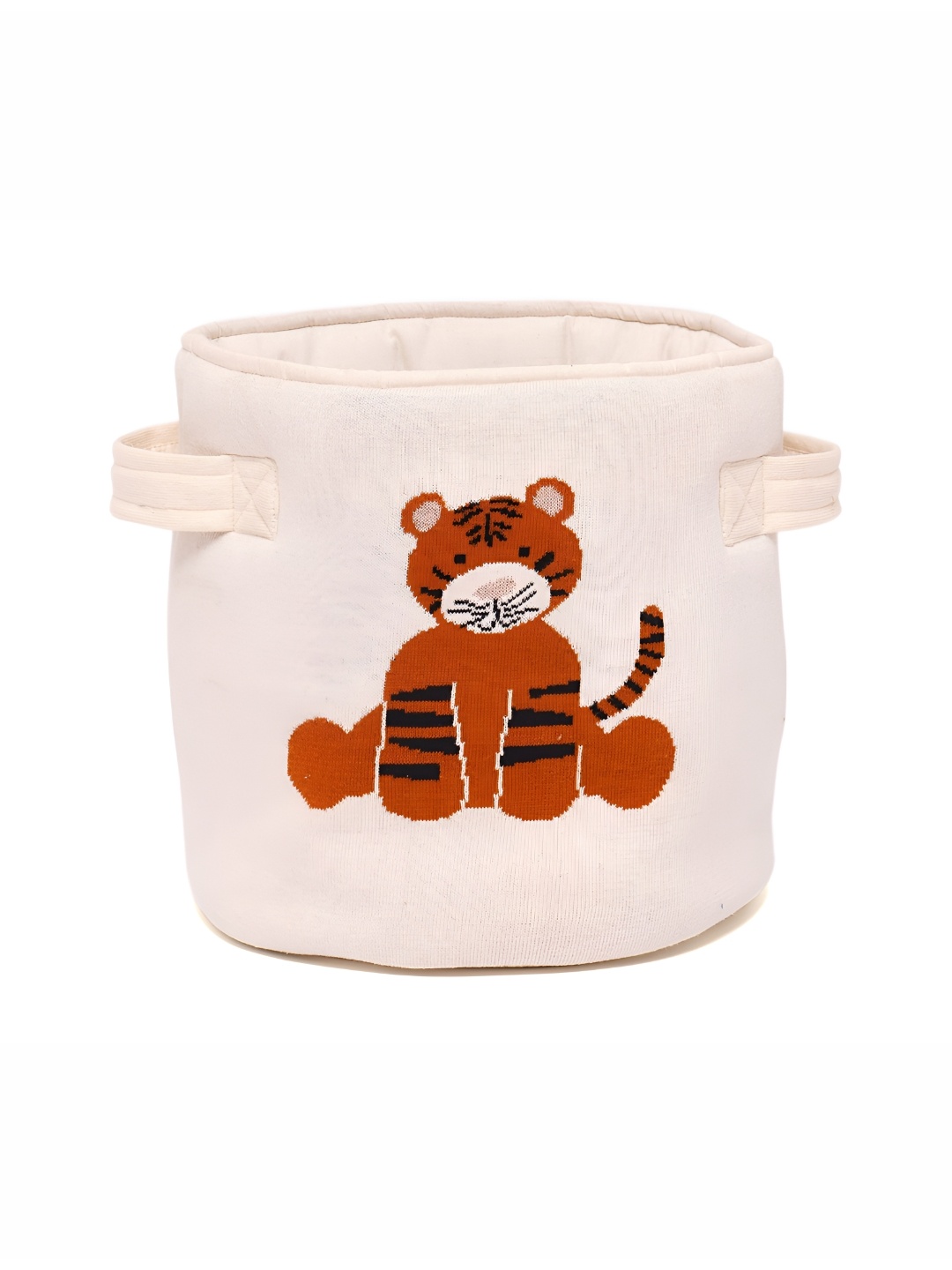 

TIDY SLEEP Beige & Brown Tiger Print Pure Cotton Desk Organiser