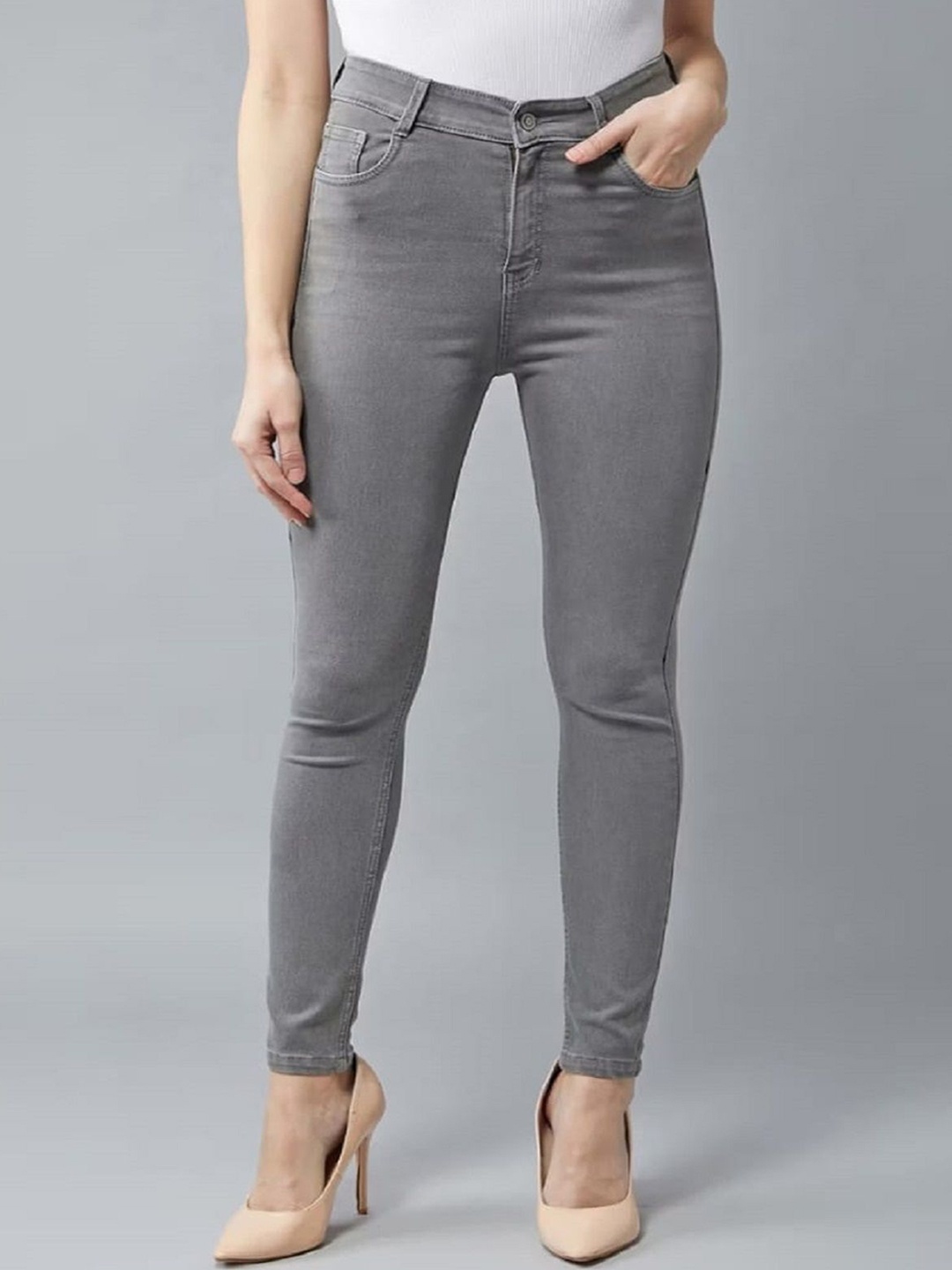 

Perfect Outlet Women High-Rise Stretchable Jeans, Grey