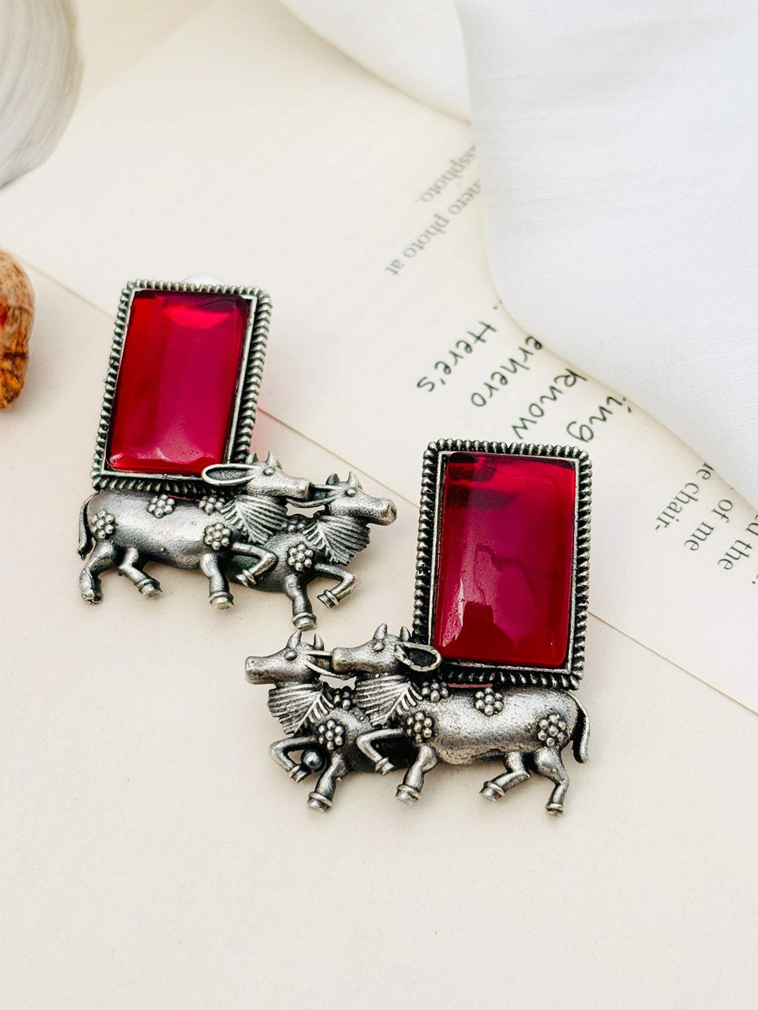 

ABDESIGNS Silver Plating Rectangle Shaped Studs Earrings