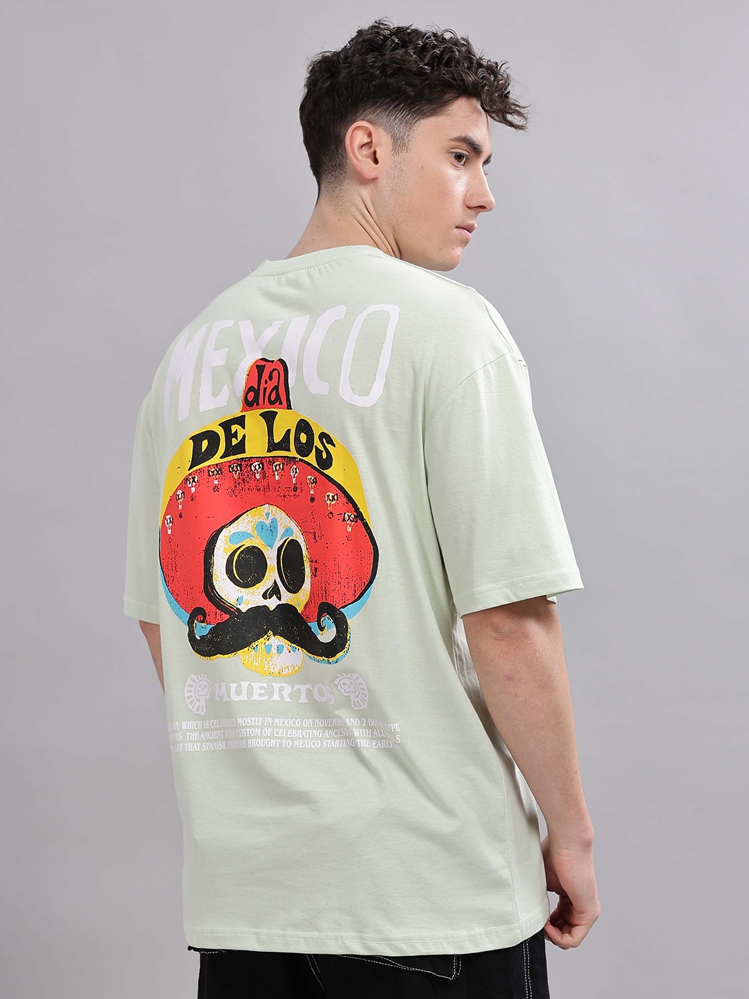 

TOMHIDDLE Men Graphic Printed Round Neck Cotton Relaxed Fit T-shirt, Green