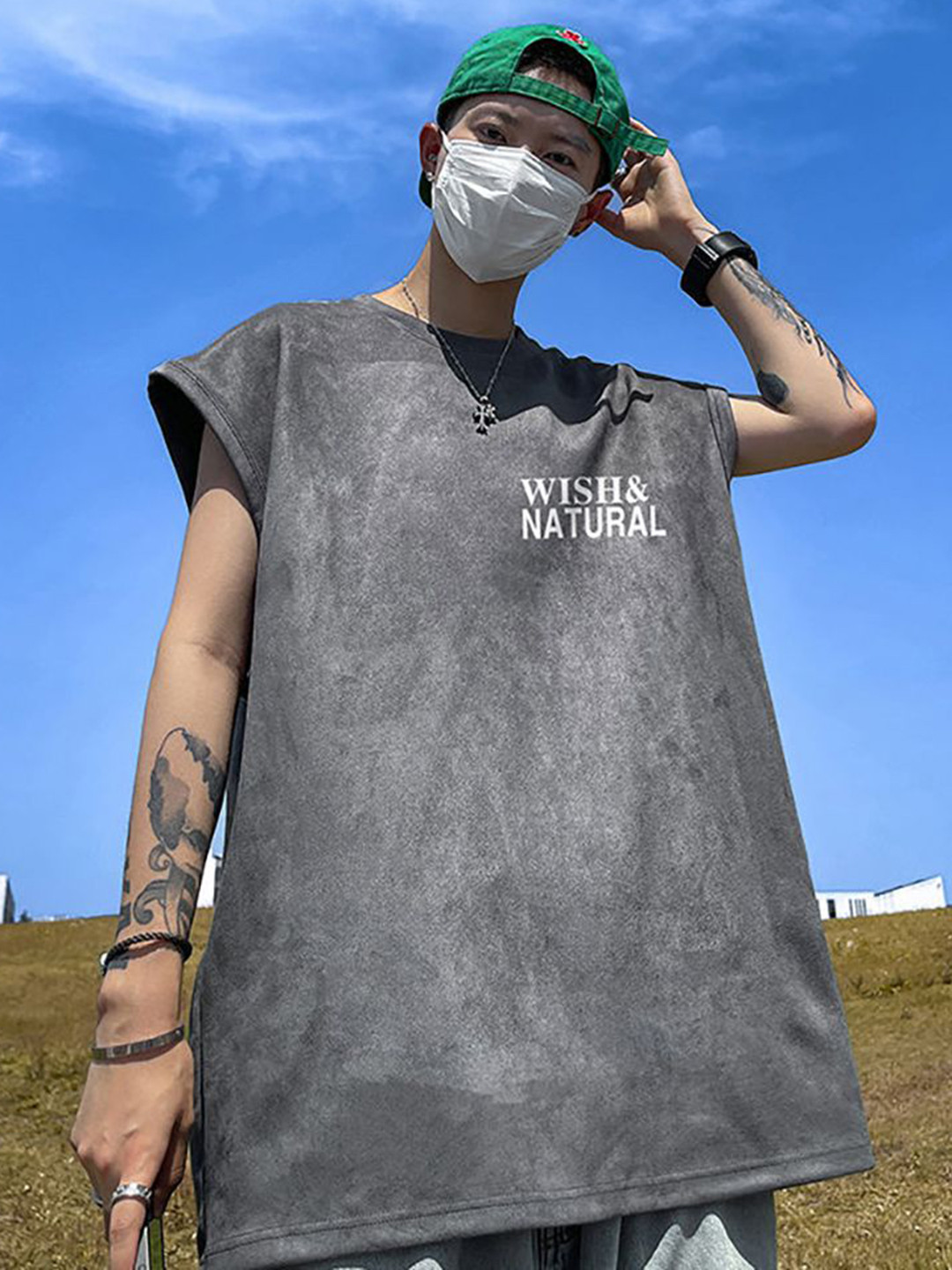 

StyleCast x Revolte Men Typography Printed Round Neck Oversized T-shirt, Grey