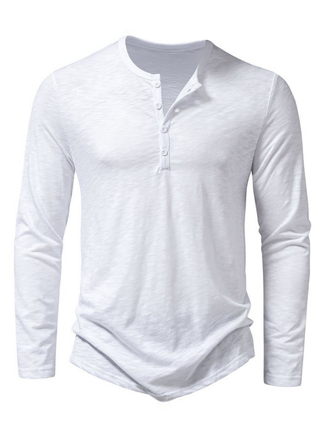 

StyleCast x Revolte Men Solid Henley Neck T-shirt, White