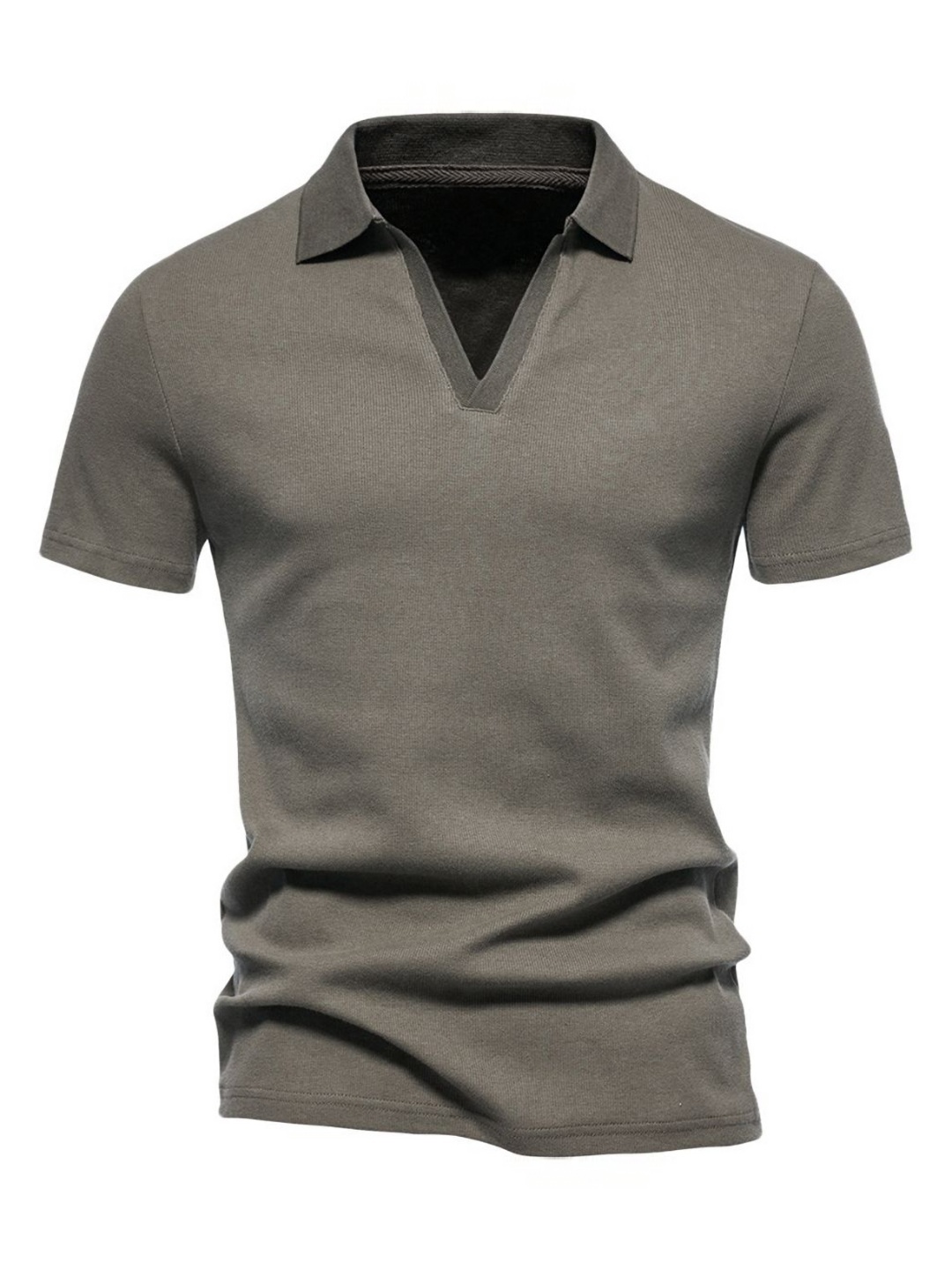 

StyleCast x Revolte Men Solid Polo Collar Cotton T-shirt, Olive