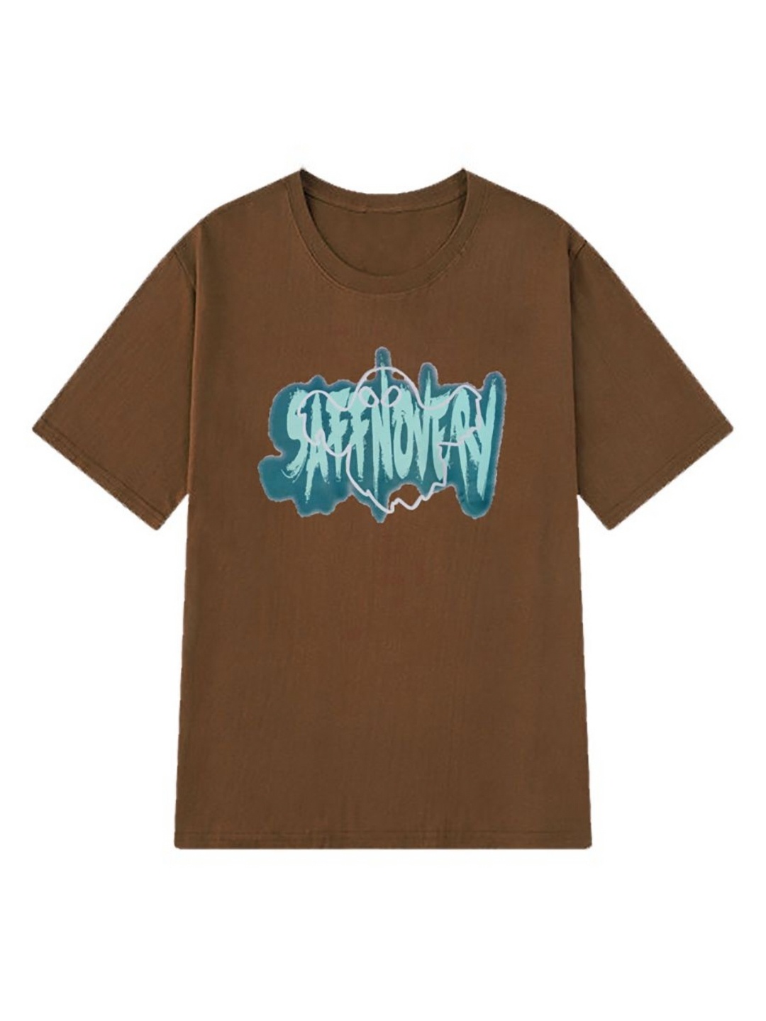 StyleCast x Revolte Men Typography Printed Round Neck Cotton T-shirt, Brown