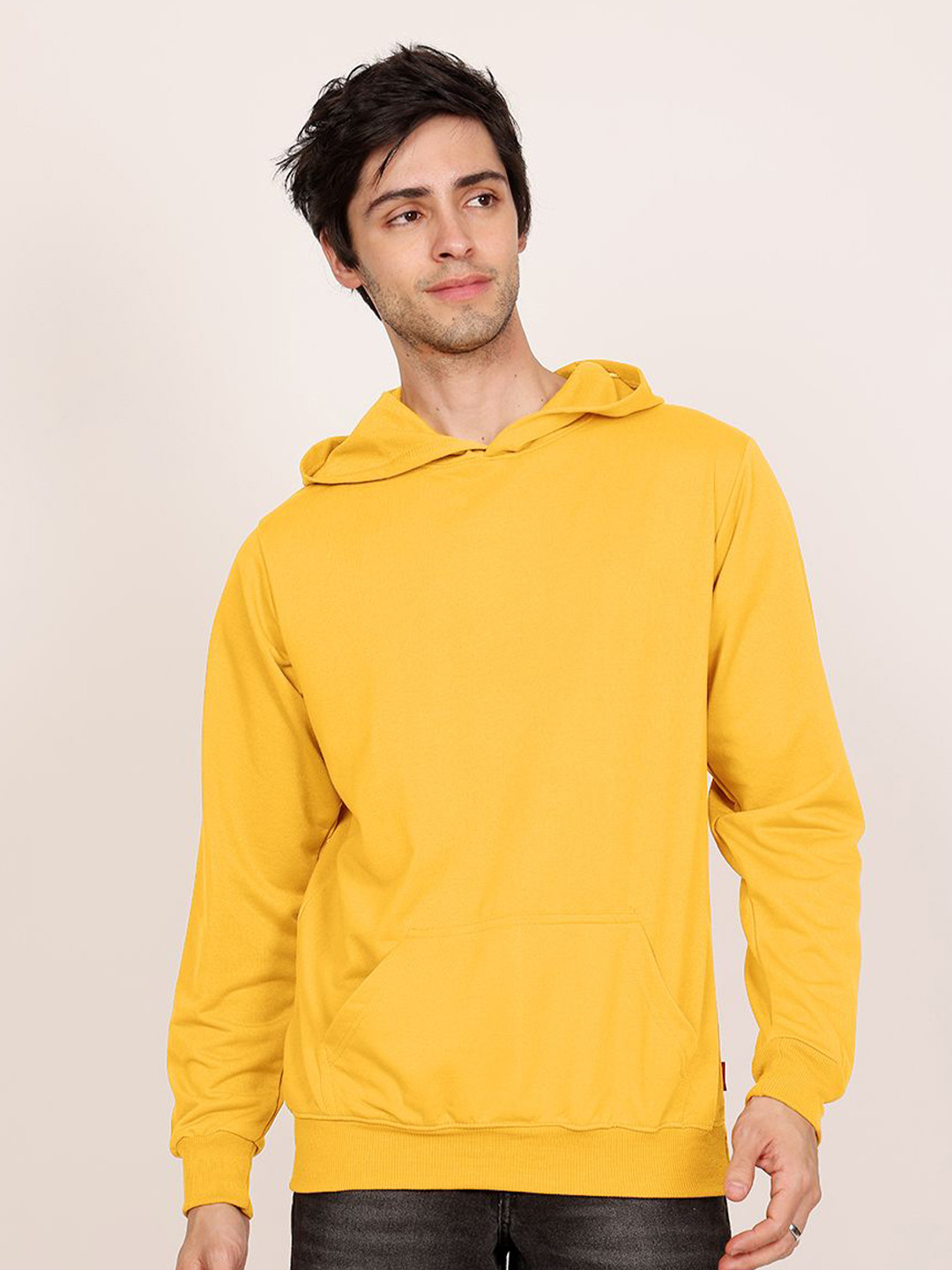

Leotude Men Long Sleeves Hooded Sweatshirt, Mustard