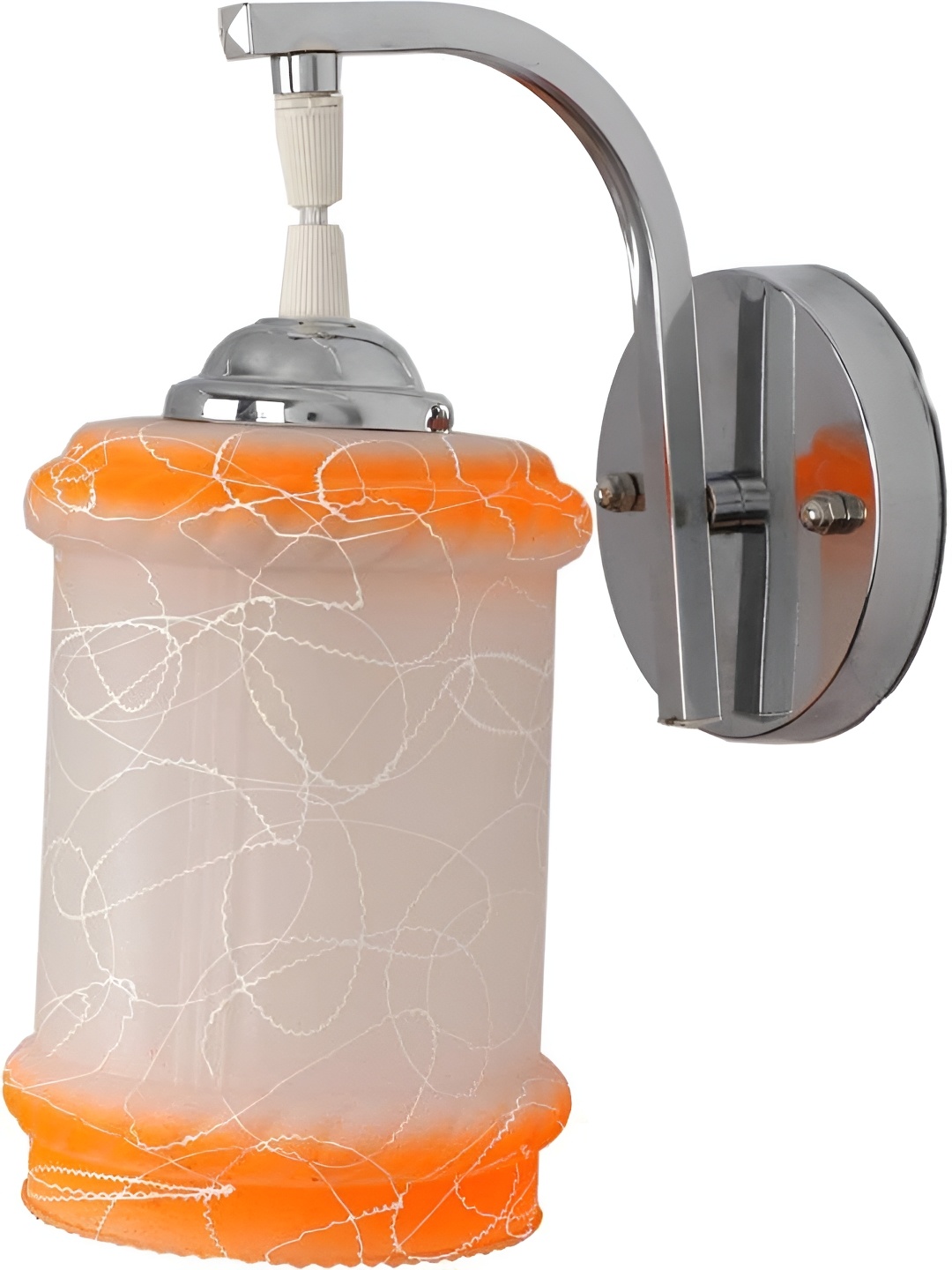 

Afast Orange Colored & White Printed Metal Cylinder Shaped Wall Lamp