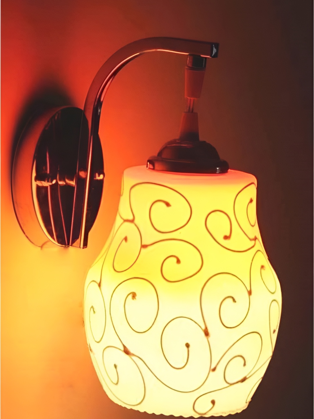 

Afast Orange & White Printed Metal Wall Lamp