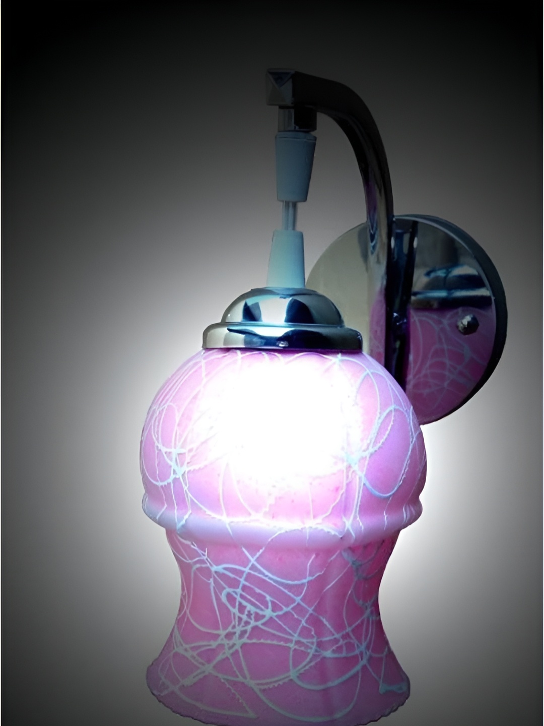 

Afast Pink & White Printed Metal Wall Lamp