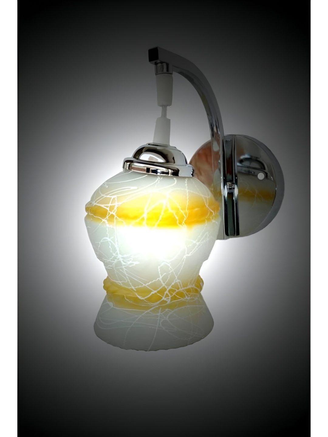 

Afast Yellow & White Printed Metal Wall Lamp