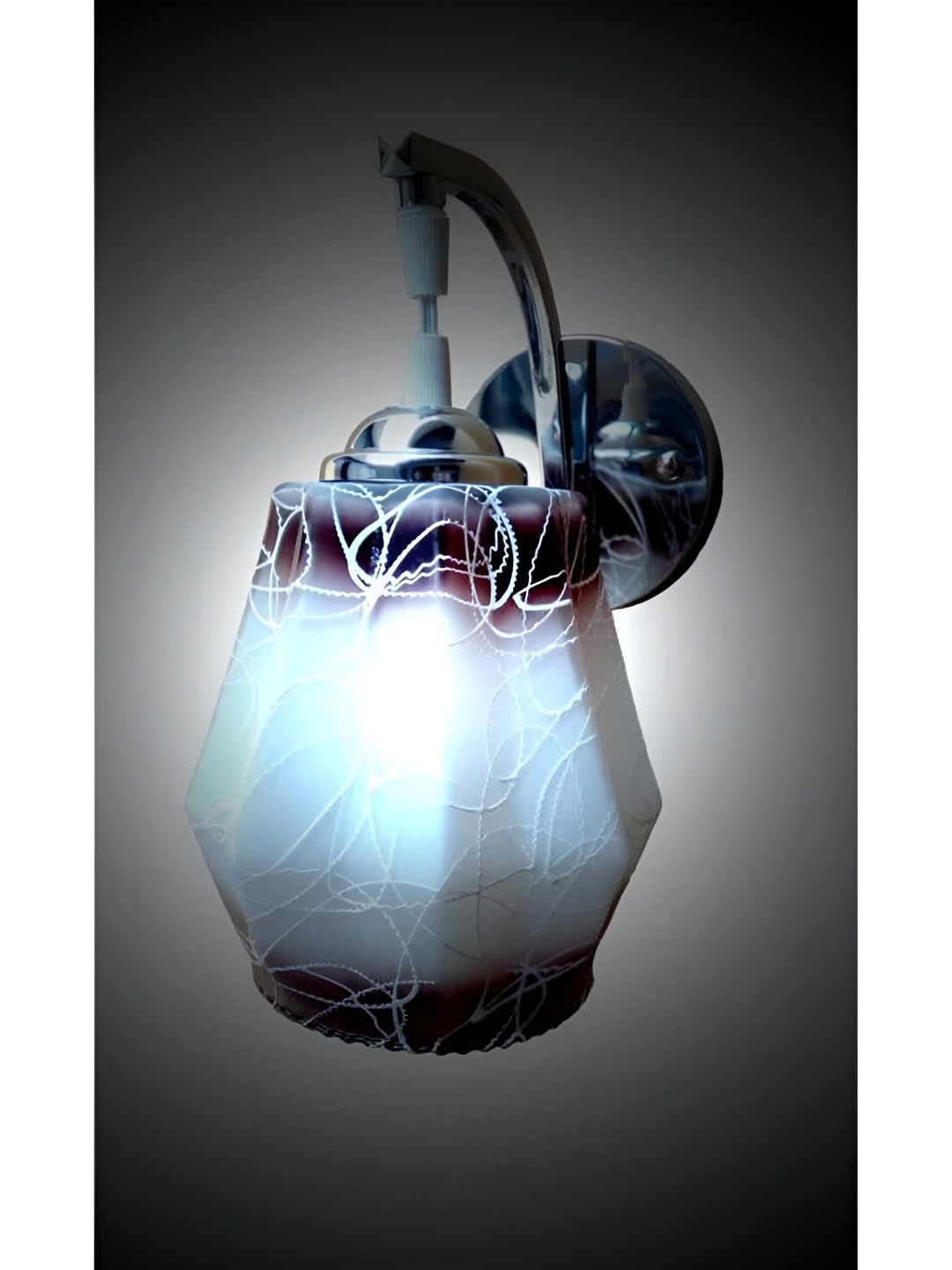 

Afast Brown & White Printed Metal Wall Lamp
