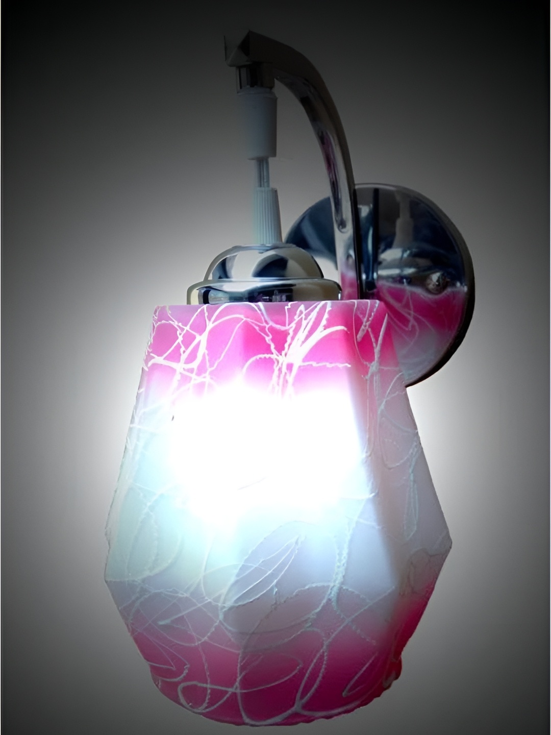 

Afast Pink & White Printed Metal Wall Lamp