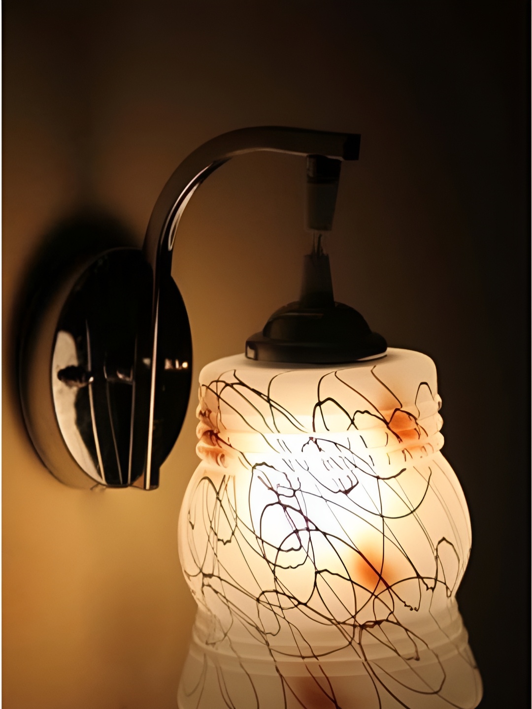 

Afast Brown & White Printed Metal Wall Lamp